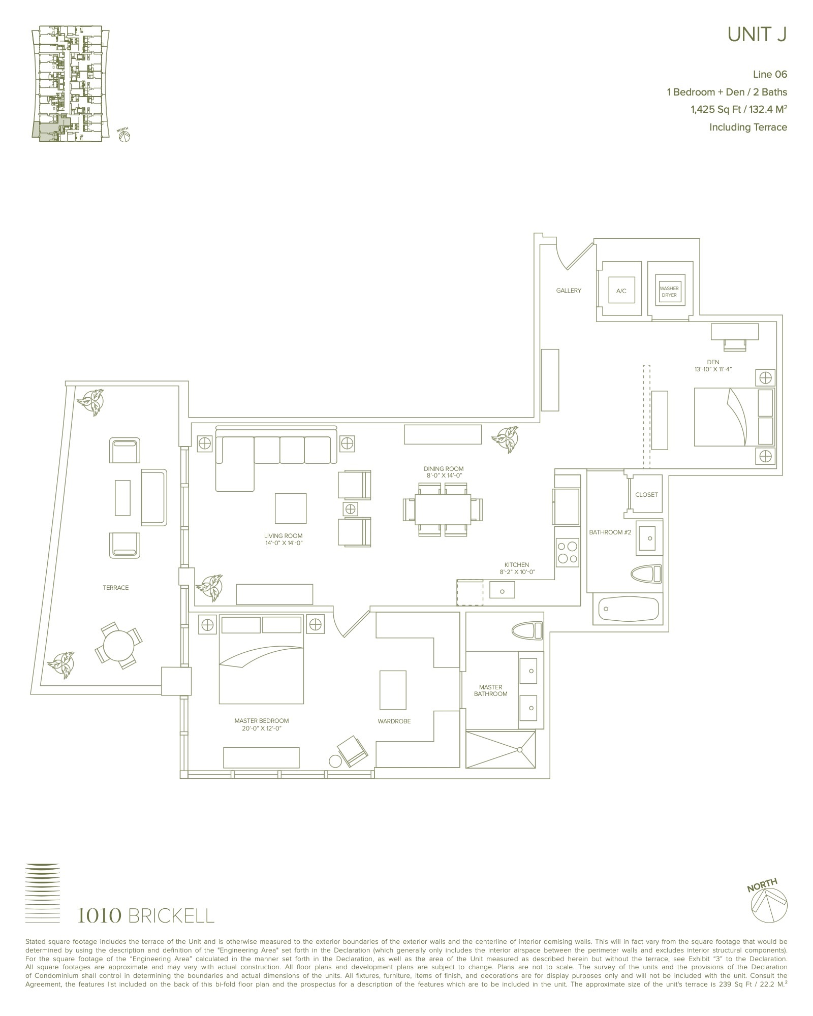 Floor Plan for 1010 Brickell Floorplans, Unit J