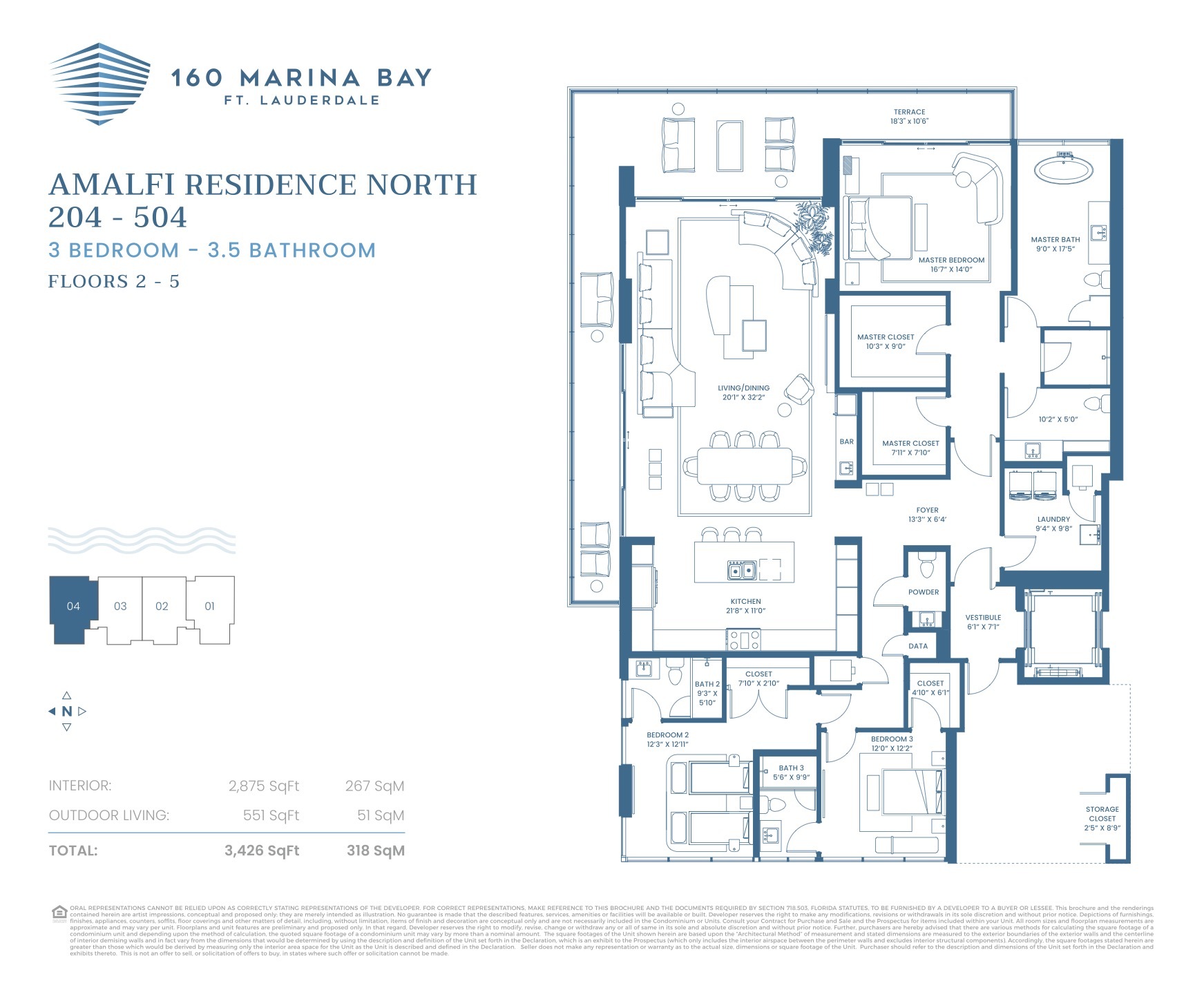 Floor Plan for 160 Marina Bay ftl Floorplans, Amalfi North