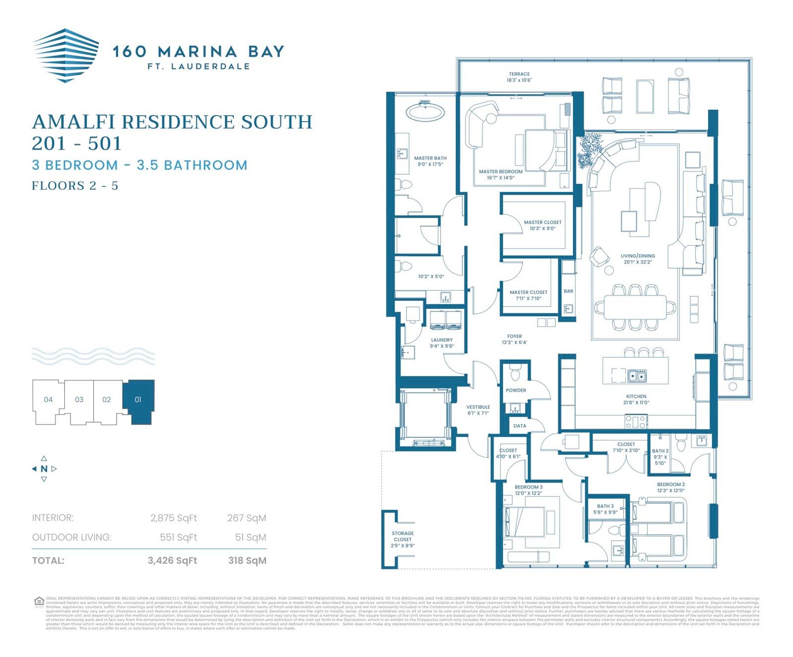Floor Plan for 160 Marina Bay ftl Floorplans, Amalfi South
