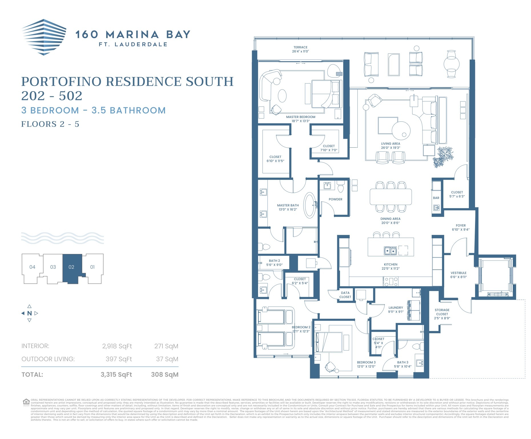 Floor Plan for 160 Marina Bay ftl Floorplans, Portofino South