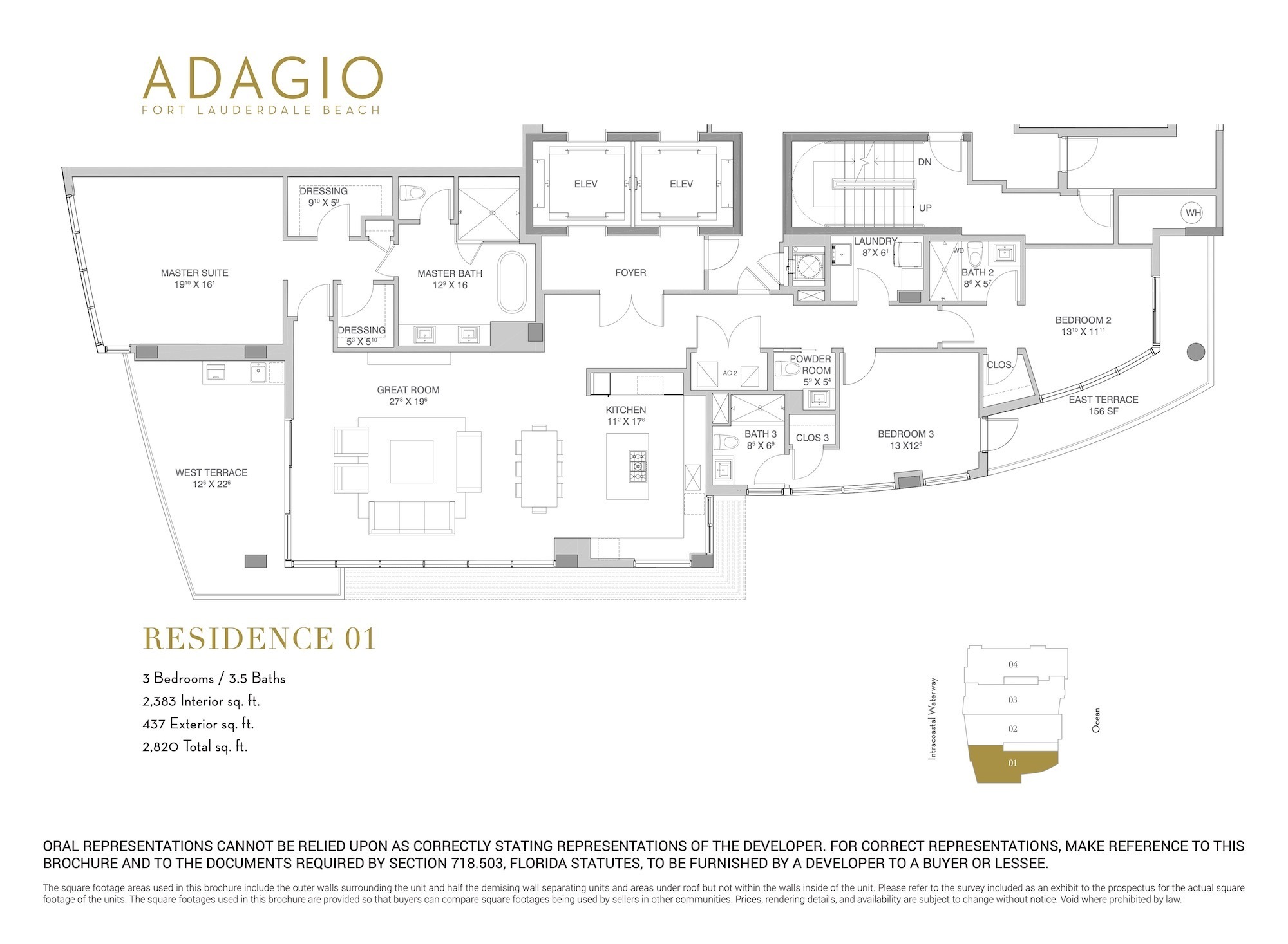 Floor Plan for Adagio Floorplans, Residence 01