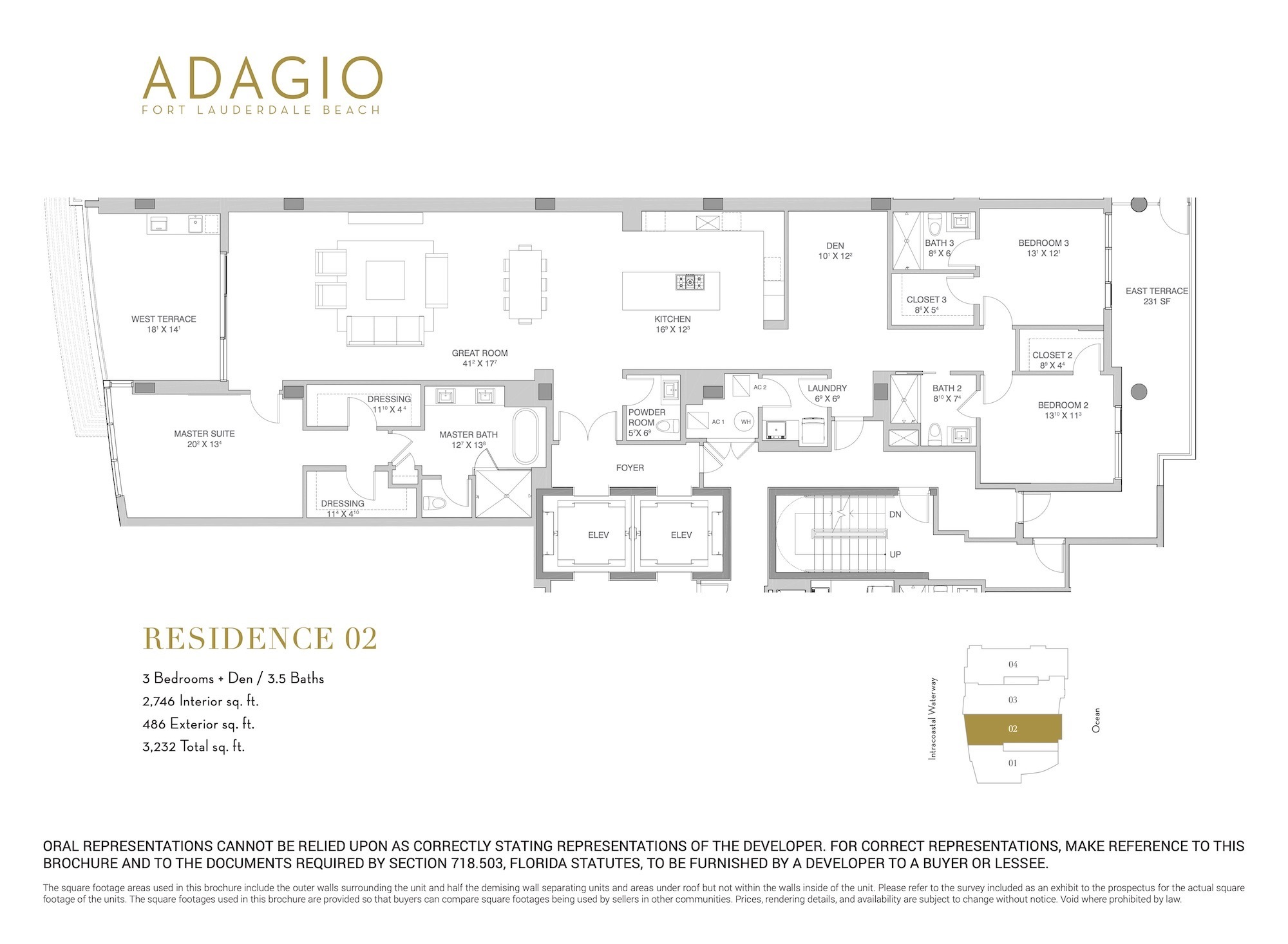 Floor Plan for Adagio Floorplans, Residence 02
