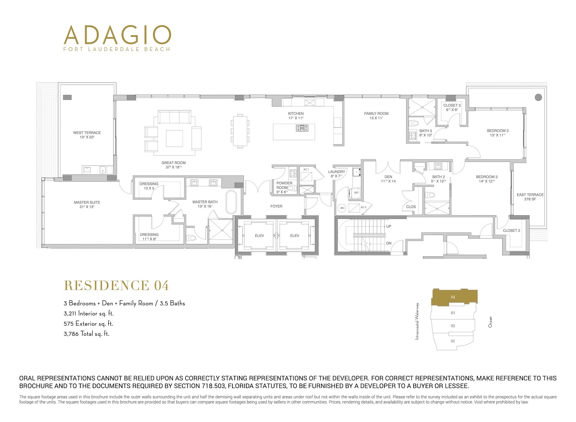 Floor Plan for Adagio Floorplans, Residence 04