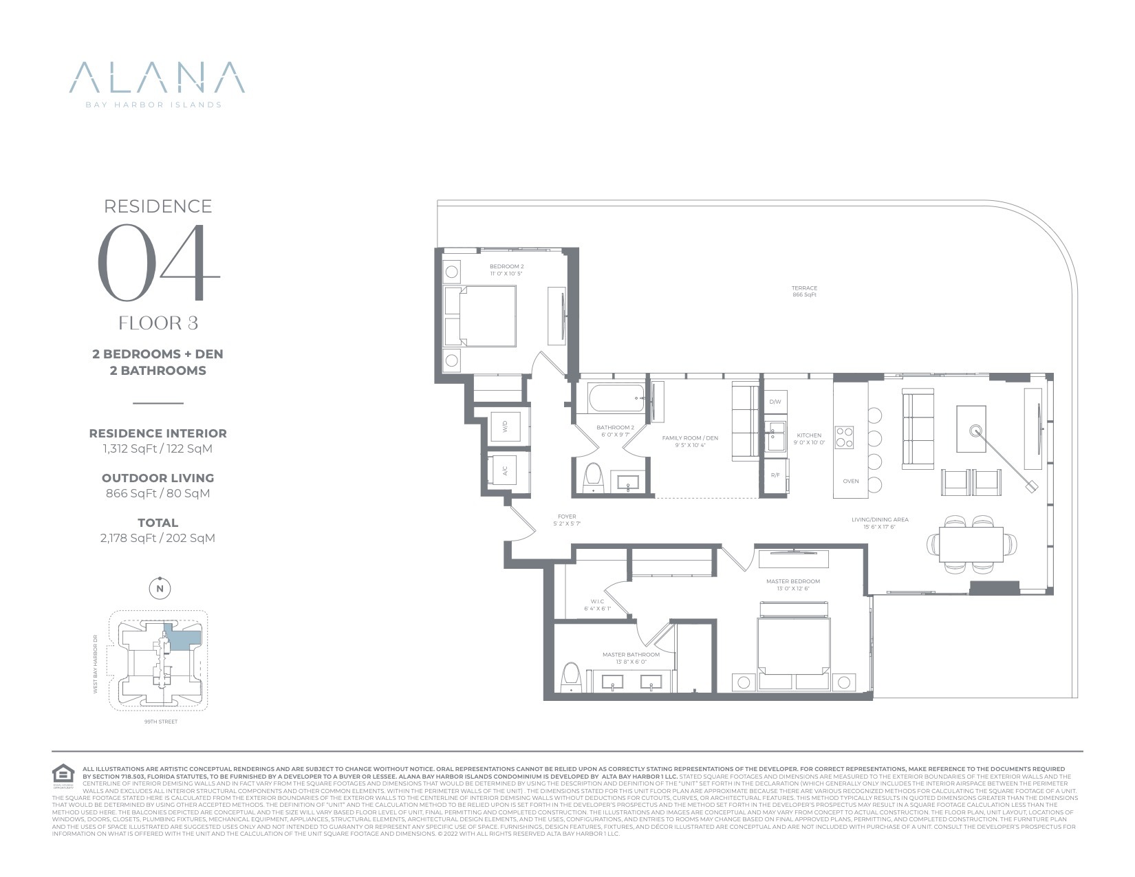 Floor Plan for Alana Bay Harbor Island Floorplans, Residence 04