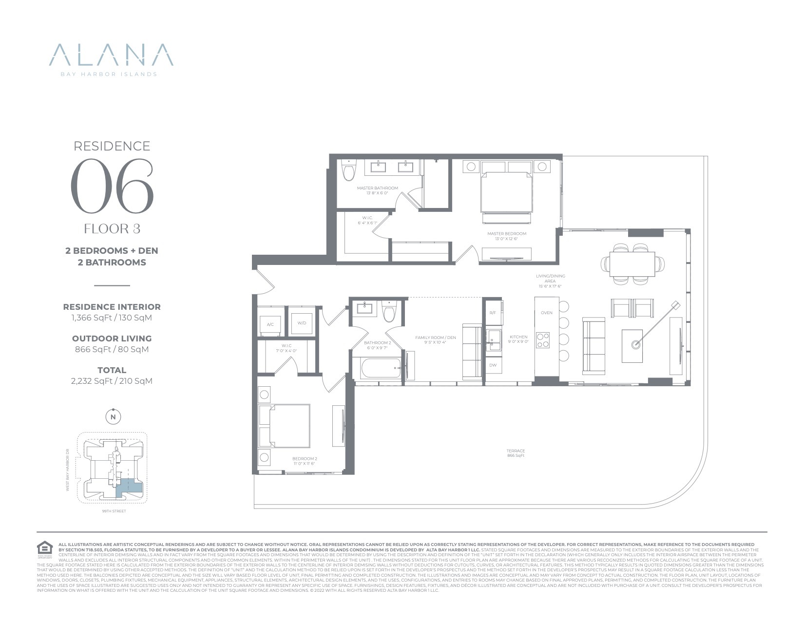Floor Plan for Alana Bay Harbor Island Floorplans, Residence 06