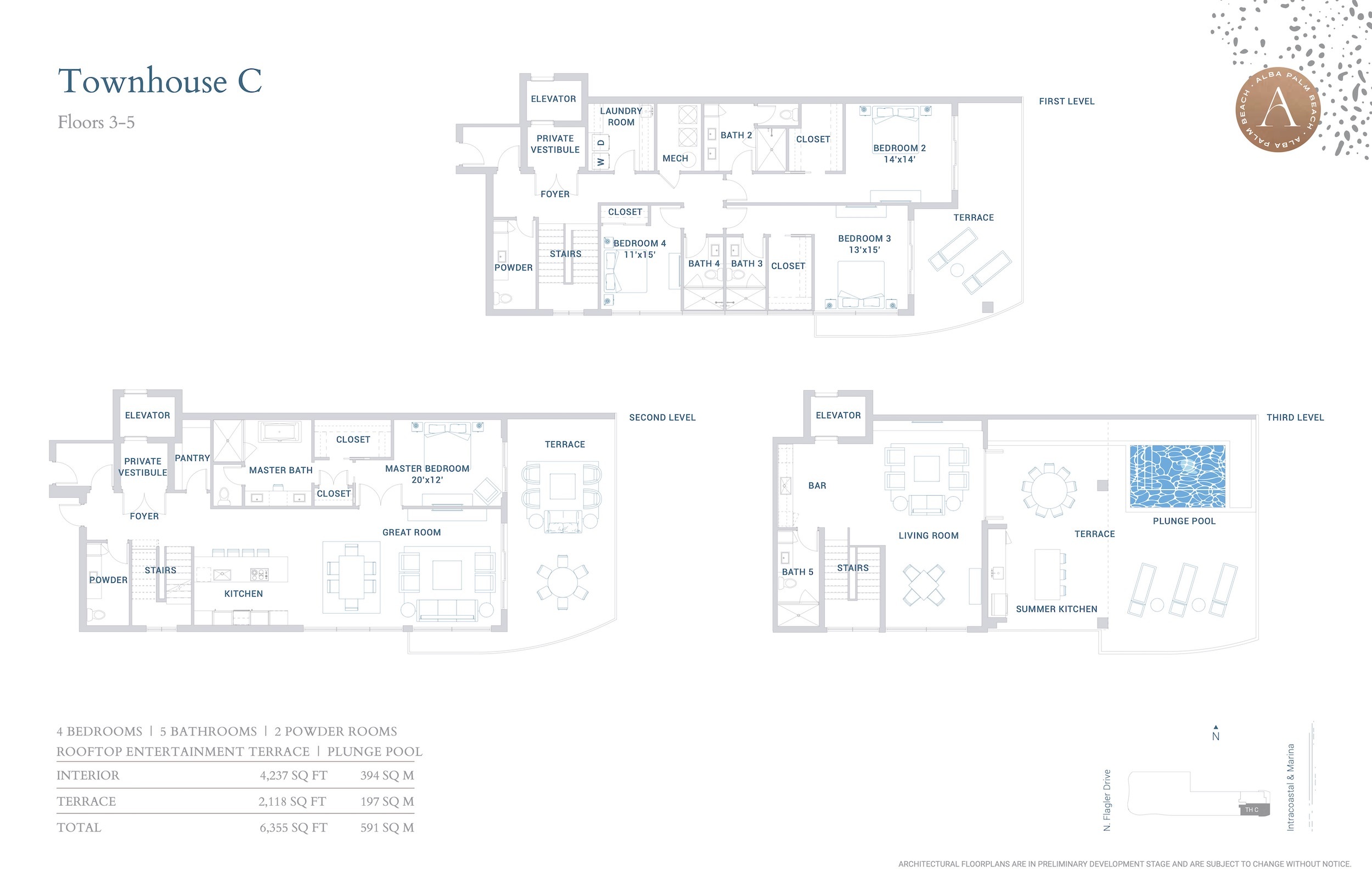 Floor Plan for Alba Floorplans, Townhouse C