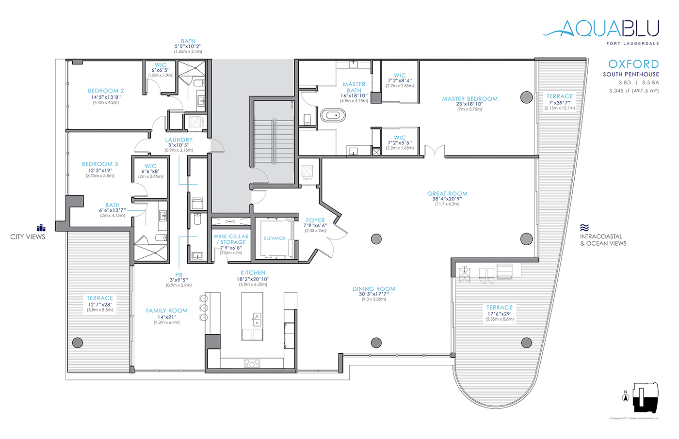 Floor Plan for AquaBlu Fort Lauderdale Floorplans, Oxford