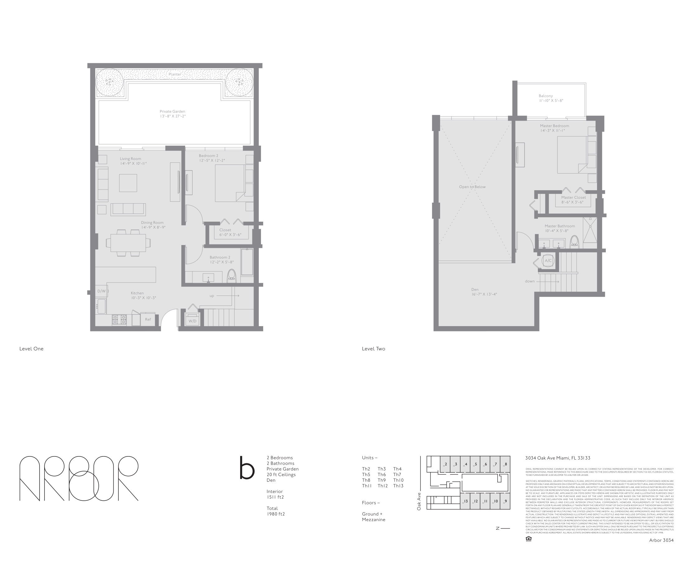 Floor Plan for Arbor Coconut Grove Floorplans, Plan B
