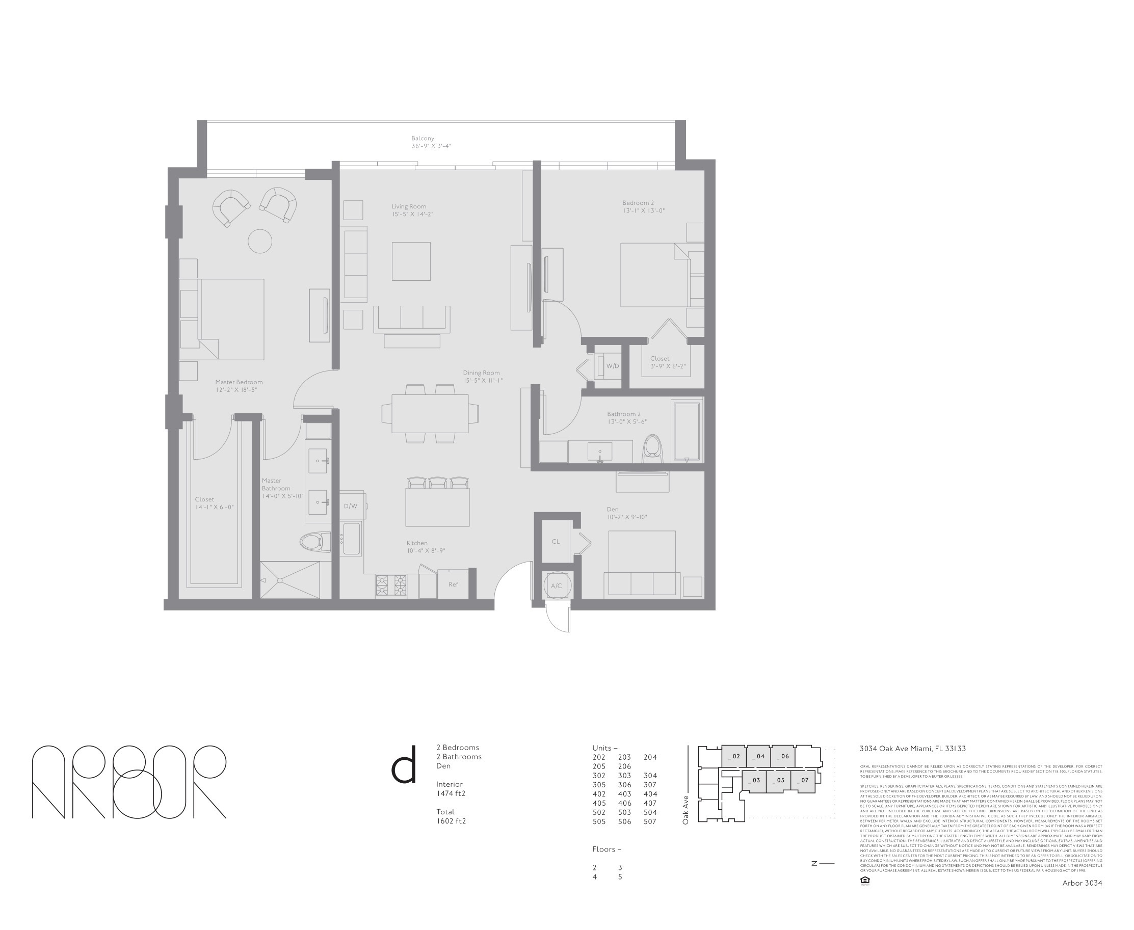 Floor Plan for Arbor Coconut Grove Floorplans, Plan D