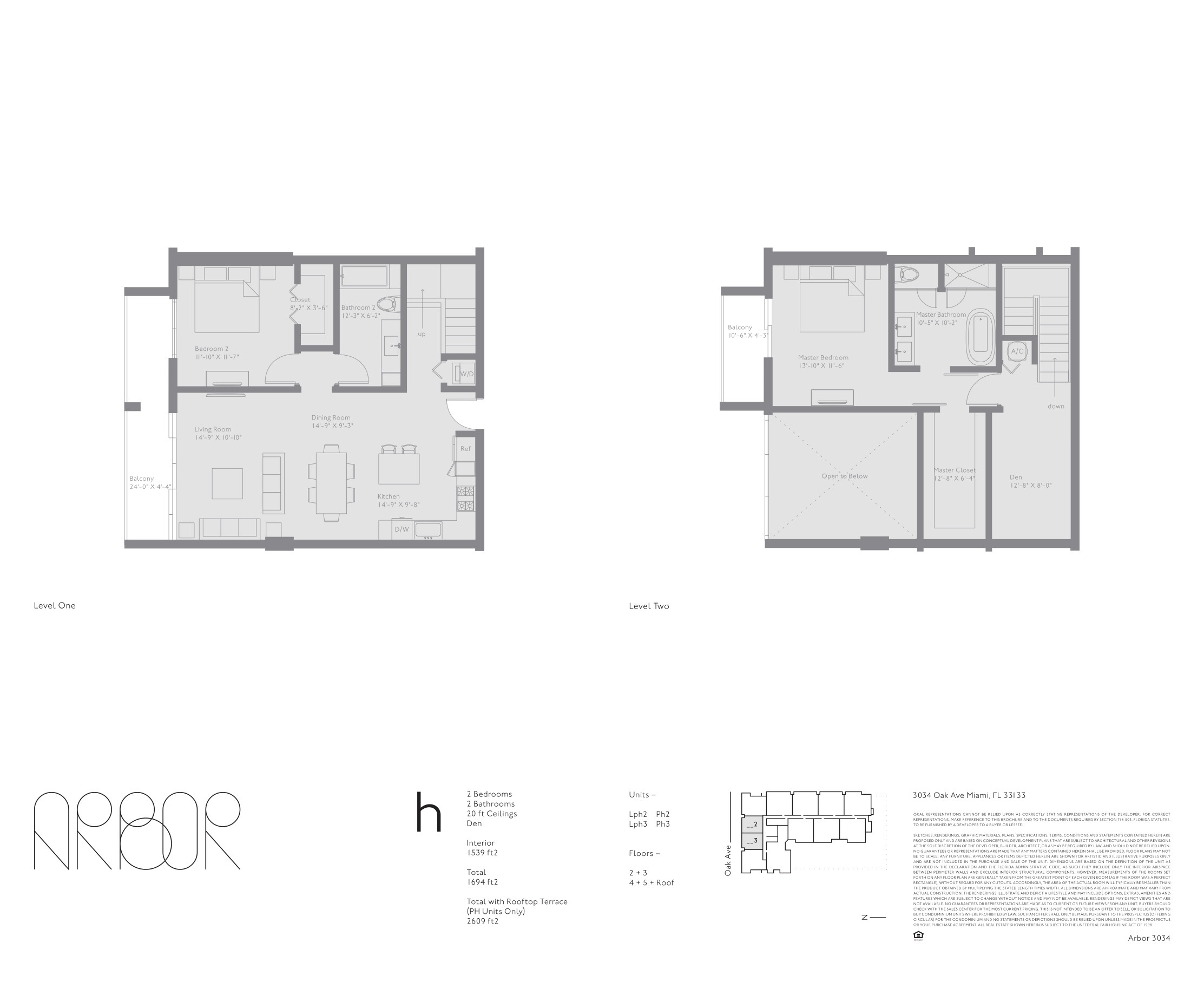 Floor Plan for Arbor Coconut Grove Floorplans, Plan H