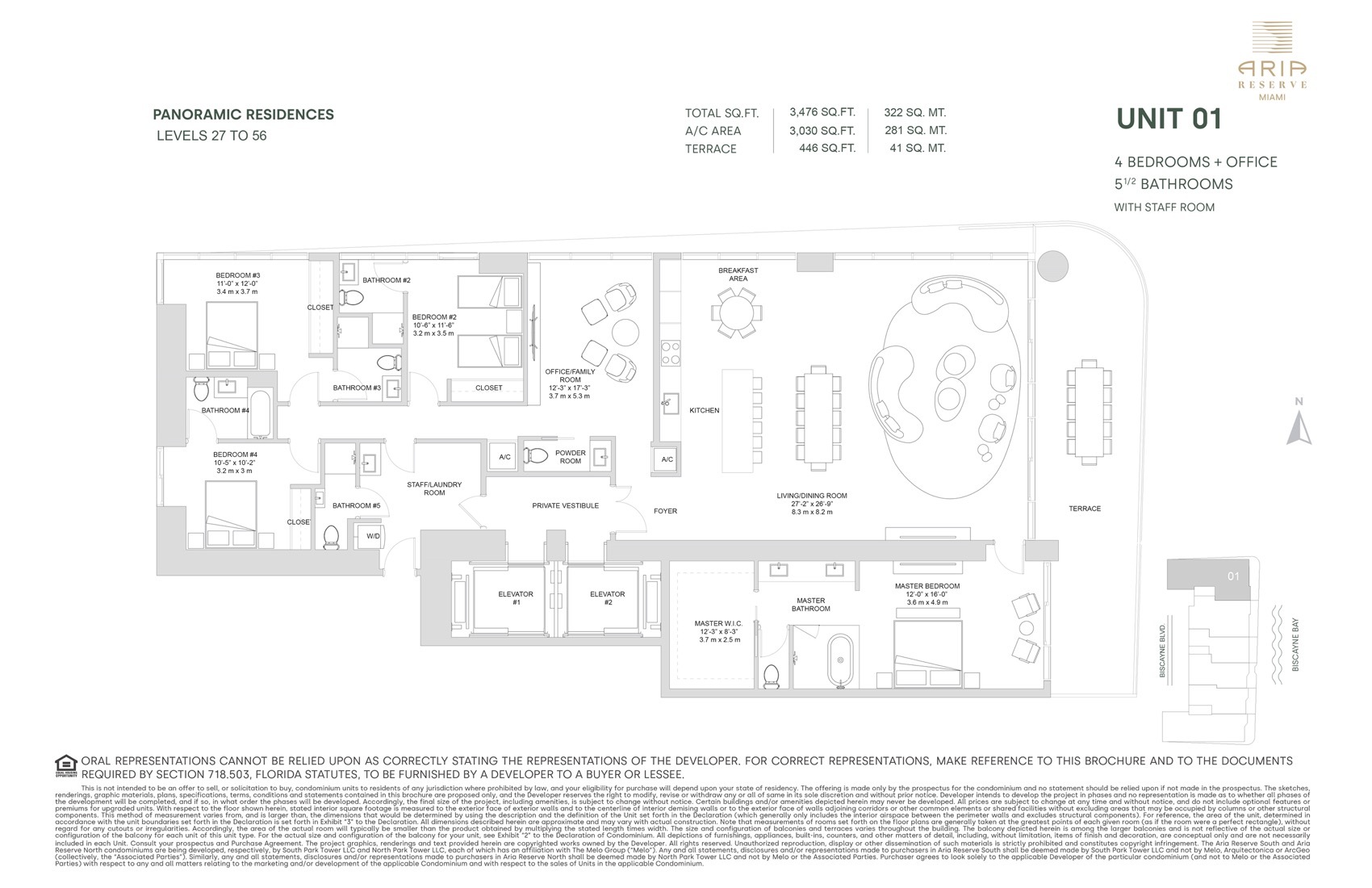 Floor Plan for Aria Reserve Miami Floorplans, Unit 01