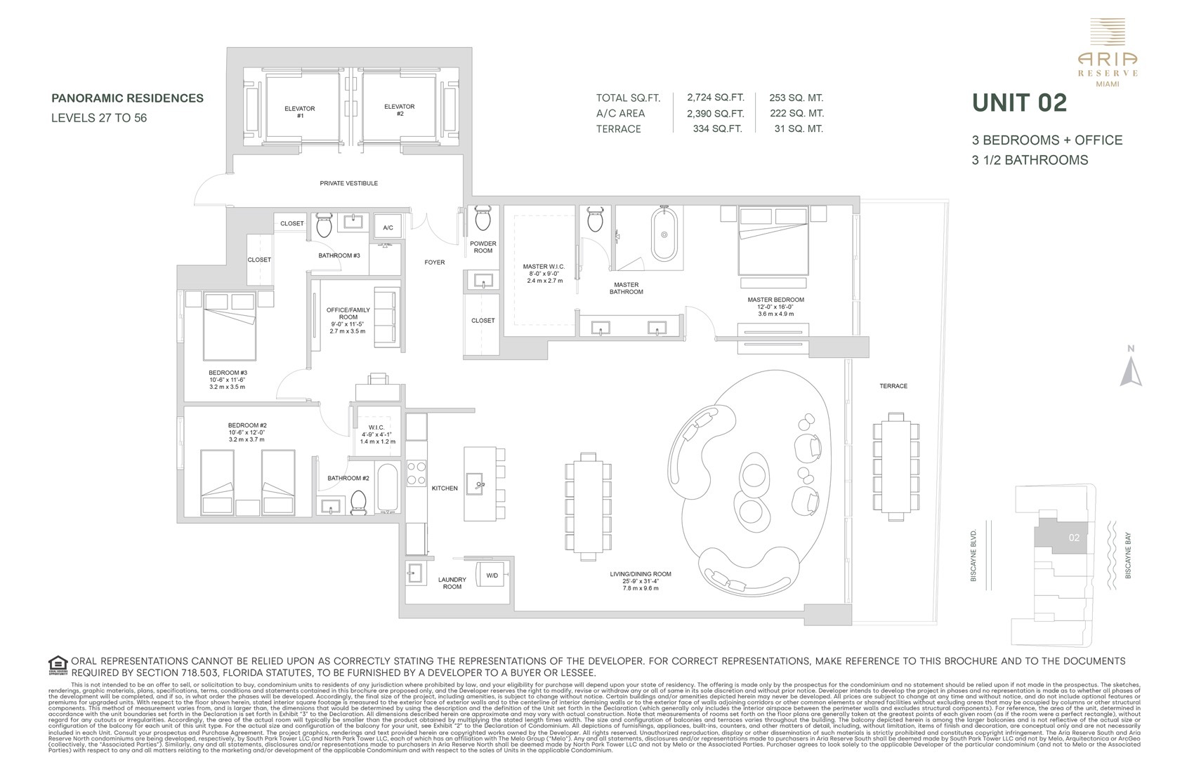 Floor Plan for Aria Reserve Miami Floorplans, Unit 02