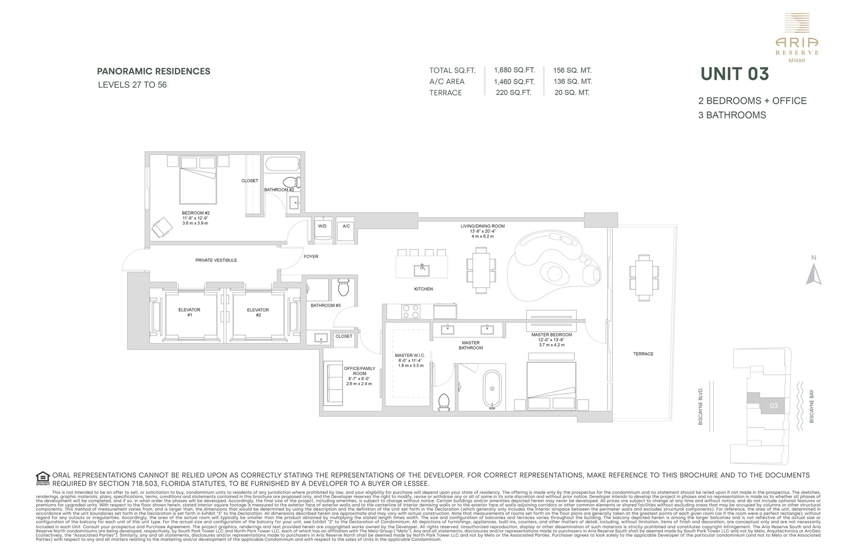 Floor Plan for Aria Reserve Miami Floorplans, Unit 03