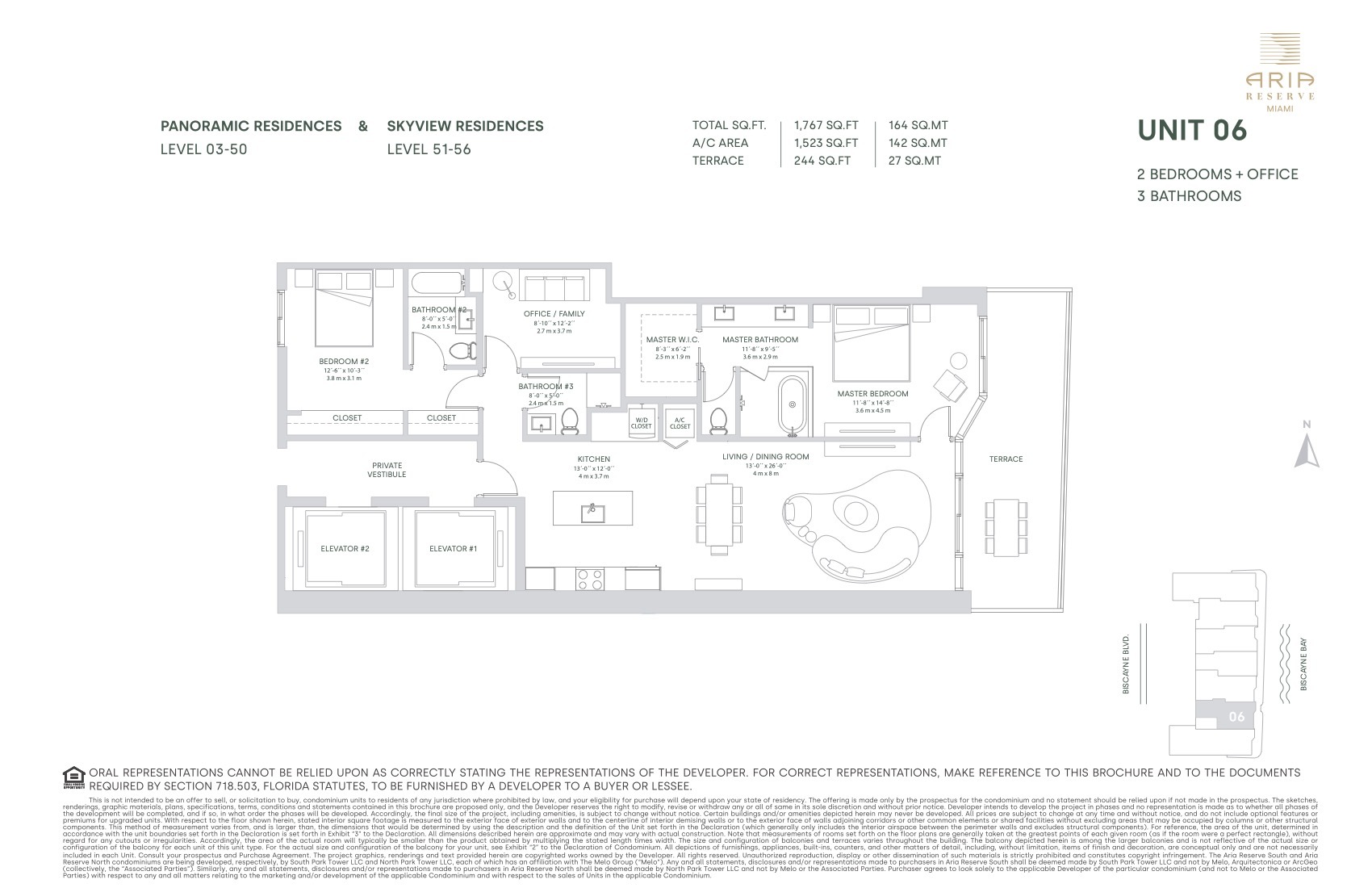 Floor Plan for Aria Reserve Miami Floorplans, Unit 06