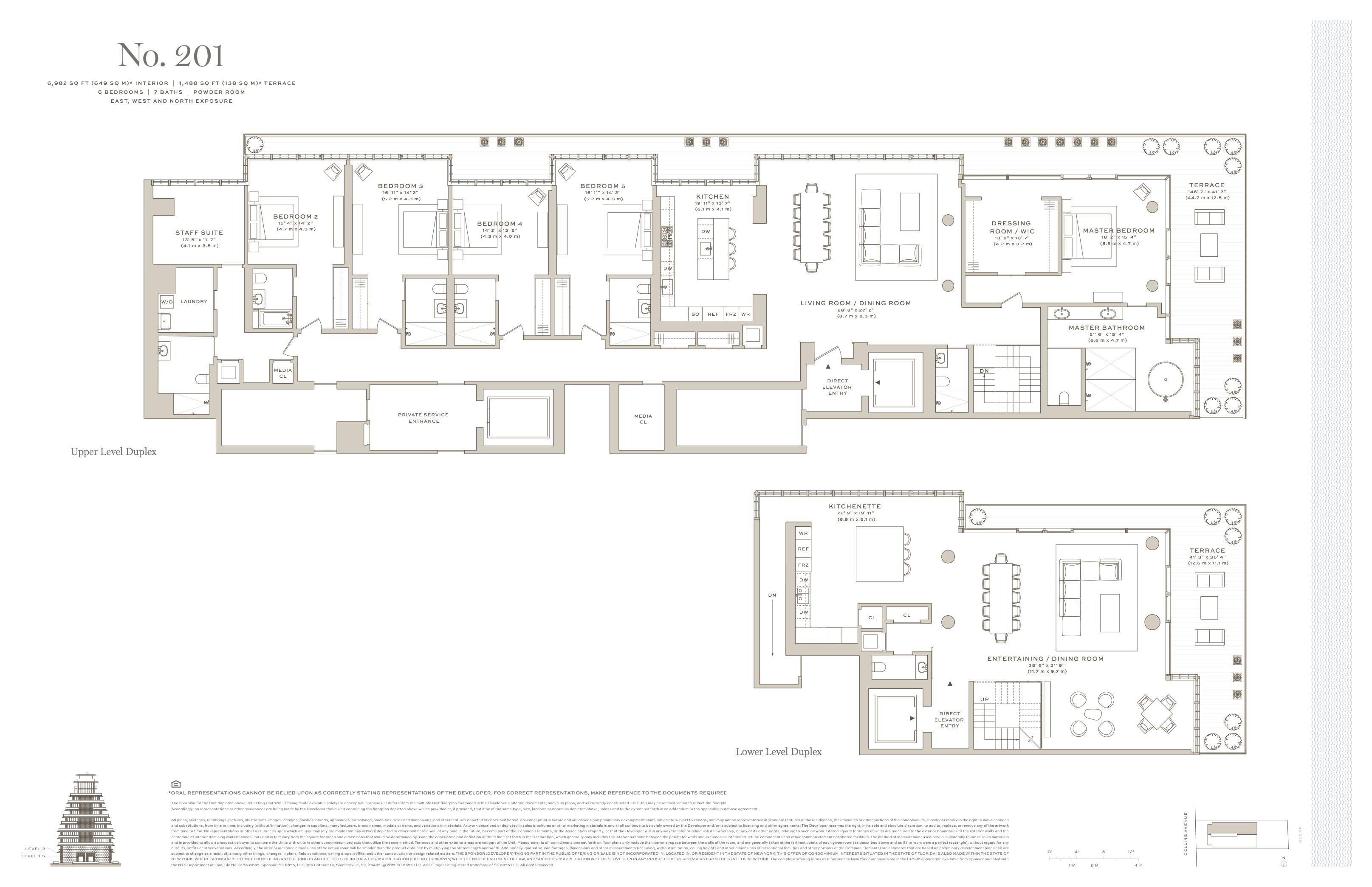 Floor Plan for Arte Surfside Floorplans, No 201
