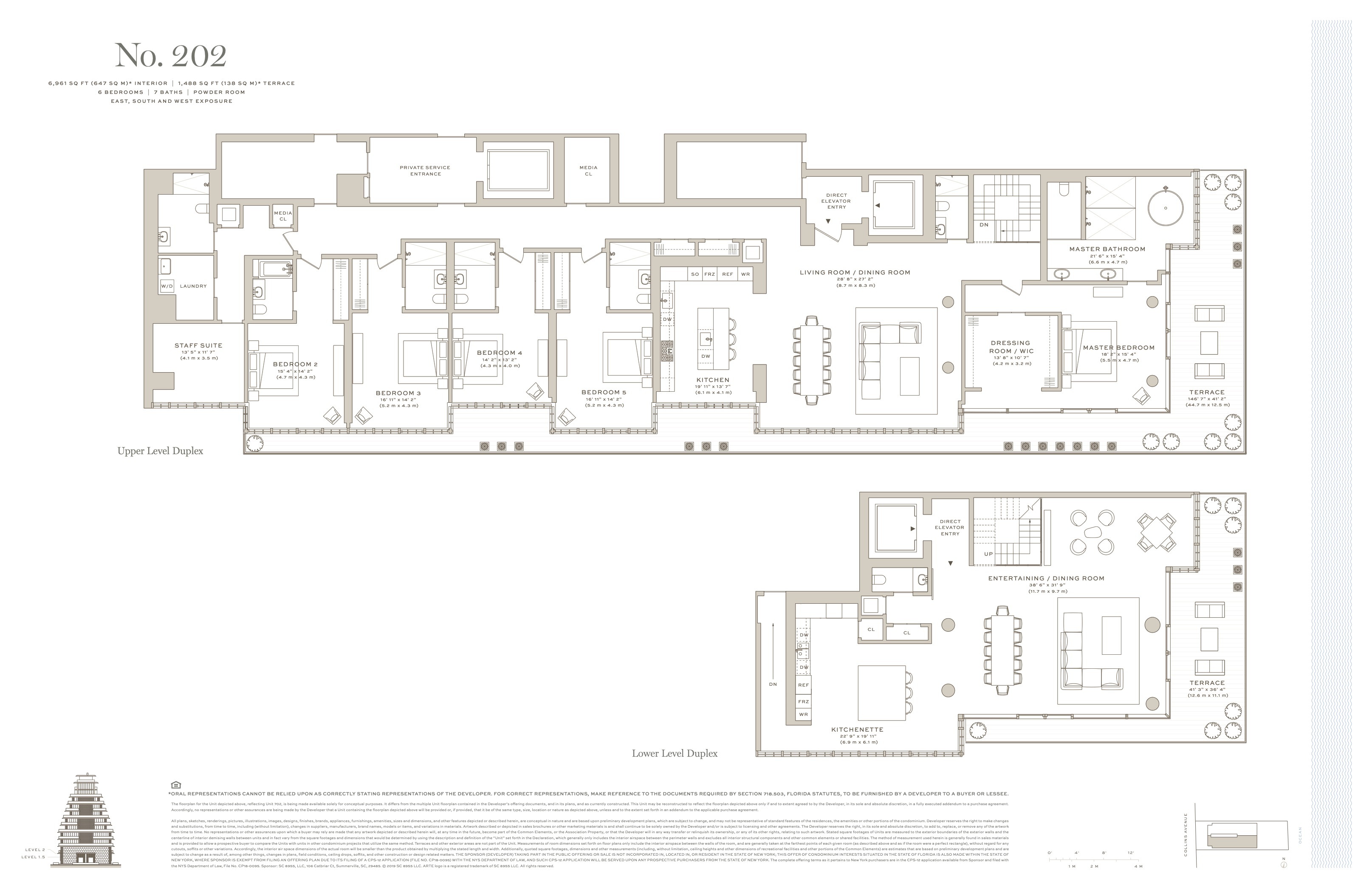 Floor Plan for Arte Surfside Floorplans, No 202