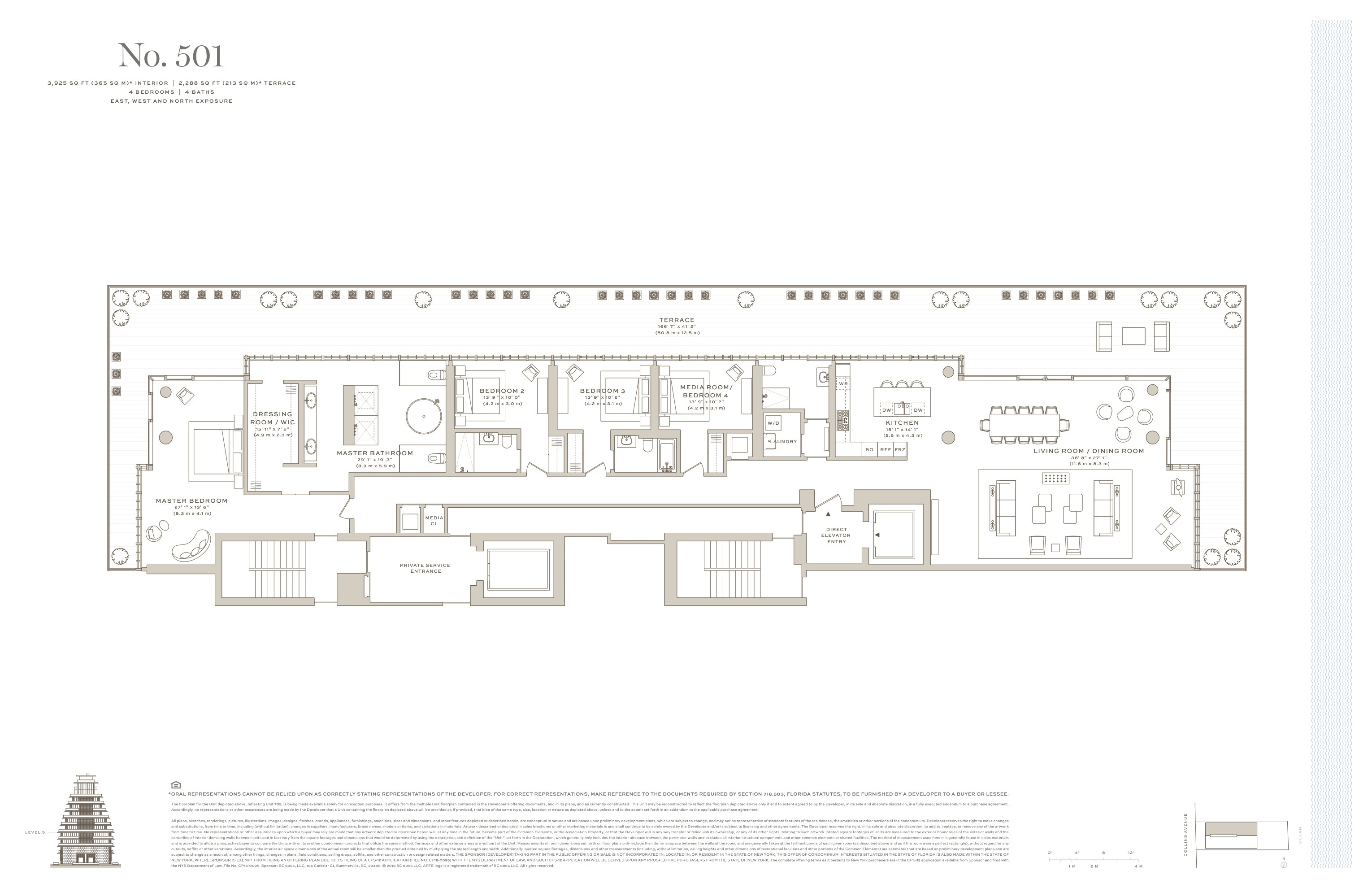 Floor Plan for Arte Surfside Floorplans, No 501