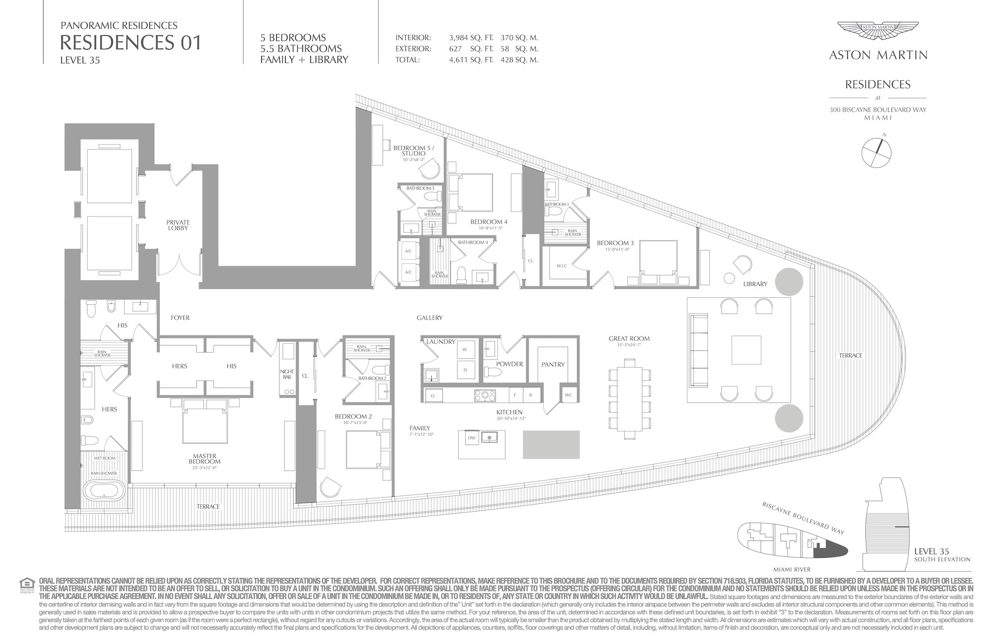 Floor Plan for Aston Martin Residences Floorplans, Residence 01