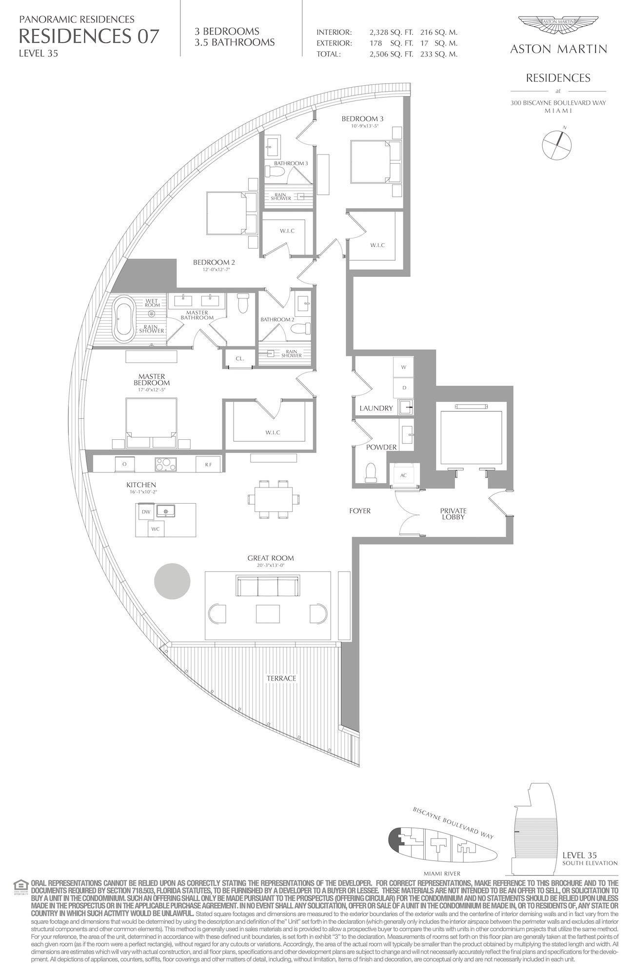 Floor Plan for Aston Martin Residences Floorplans, Residence 07