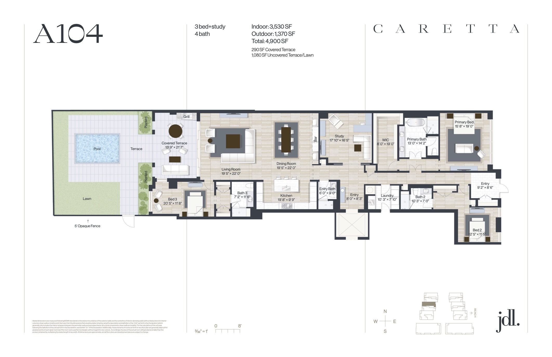 Floor Plan for Caretta Juno Beach Floorplans, A104