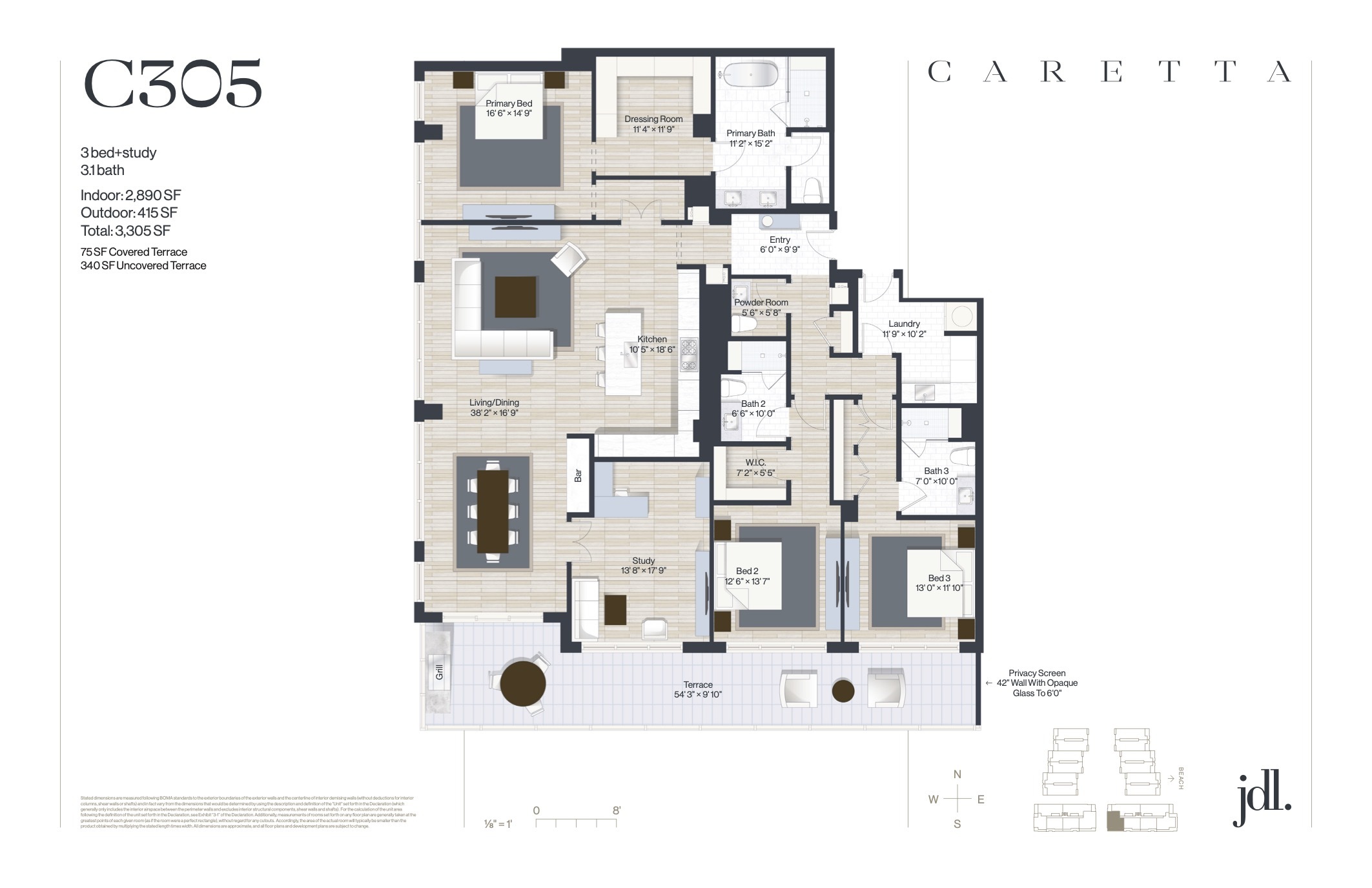 Floor Plan for Caretta Juno Beach Floorplans, C305
