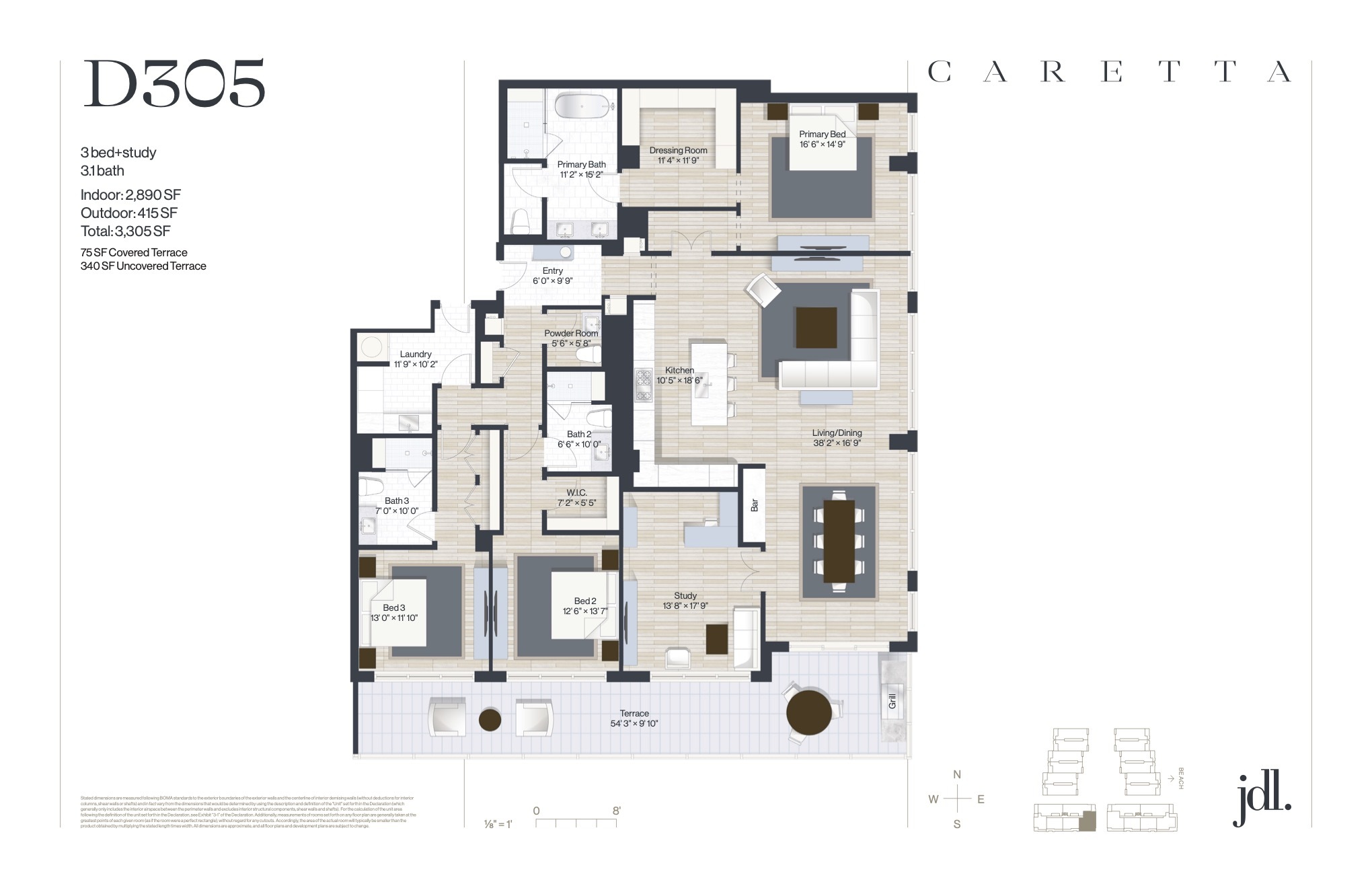 Floor Plan for Caretta Juno Beach Floorplans, D305