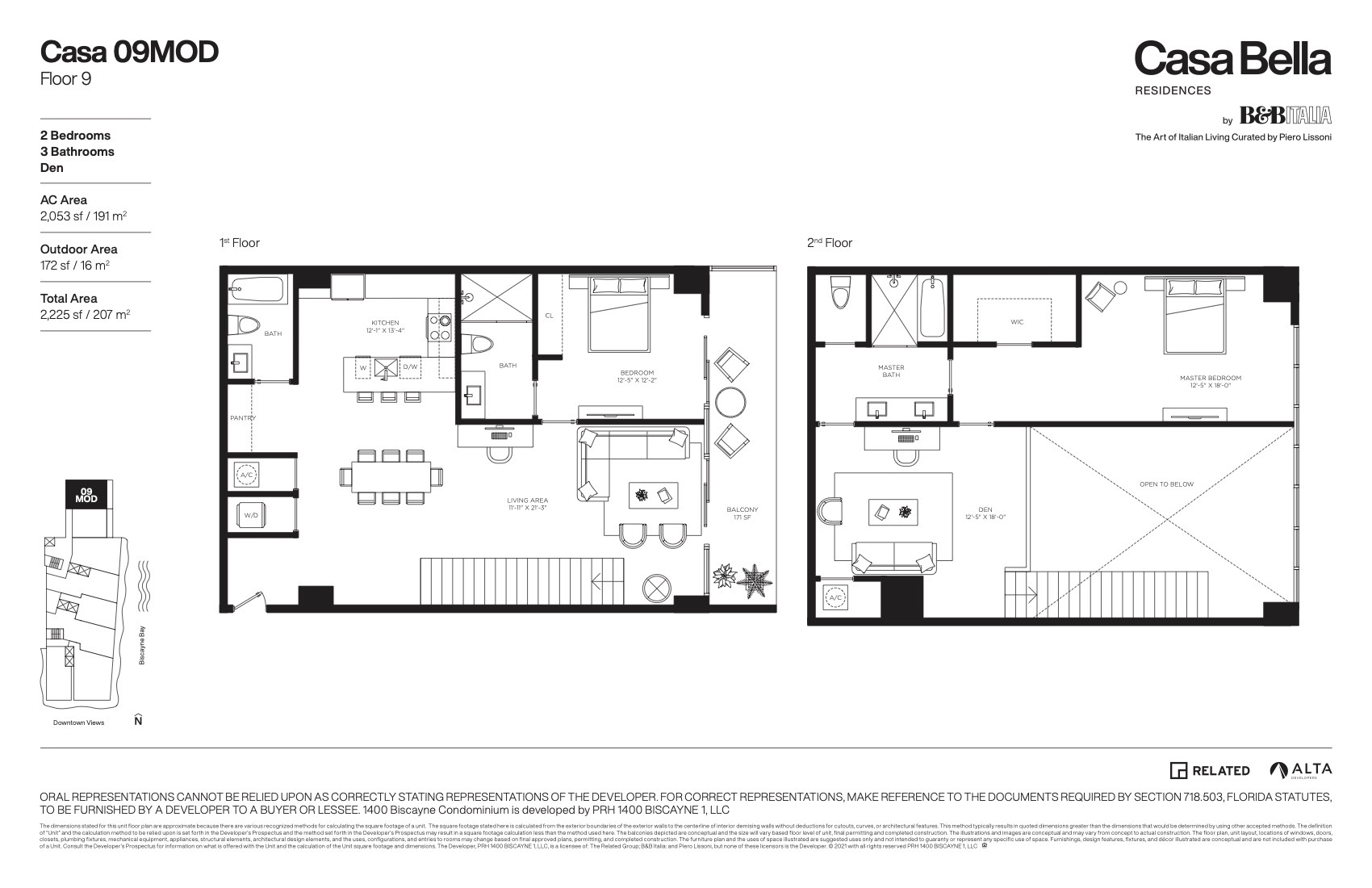 Floor Plan for Casa Bella Downtown Miami Floorplans, Casa 09Mod