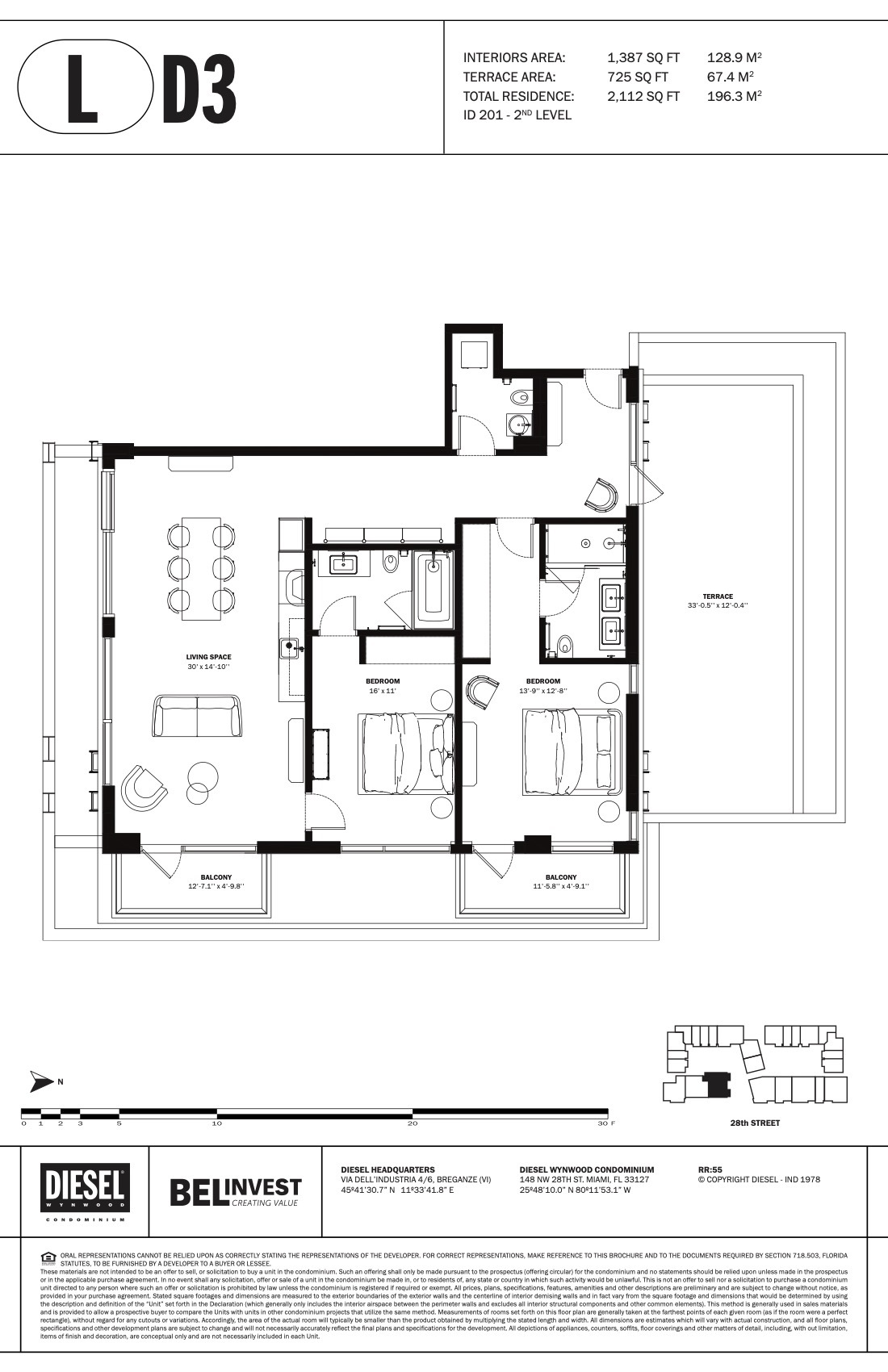 Floor Plan for Diesel Wynwood Floorplans, L D3