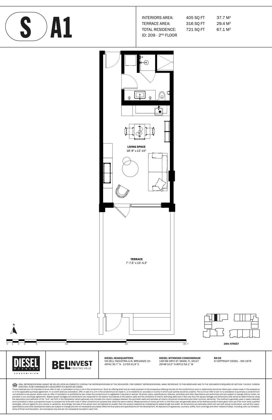 Floor Plan for Diesel Wynwood Floorplans, S A1