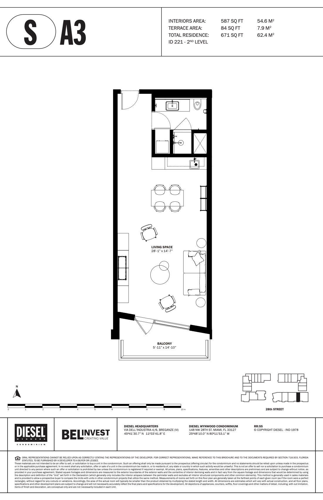 Floor Plan for Diesel Wynwood Floorplans, S A3