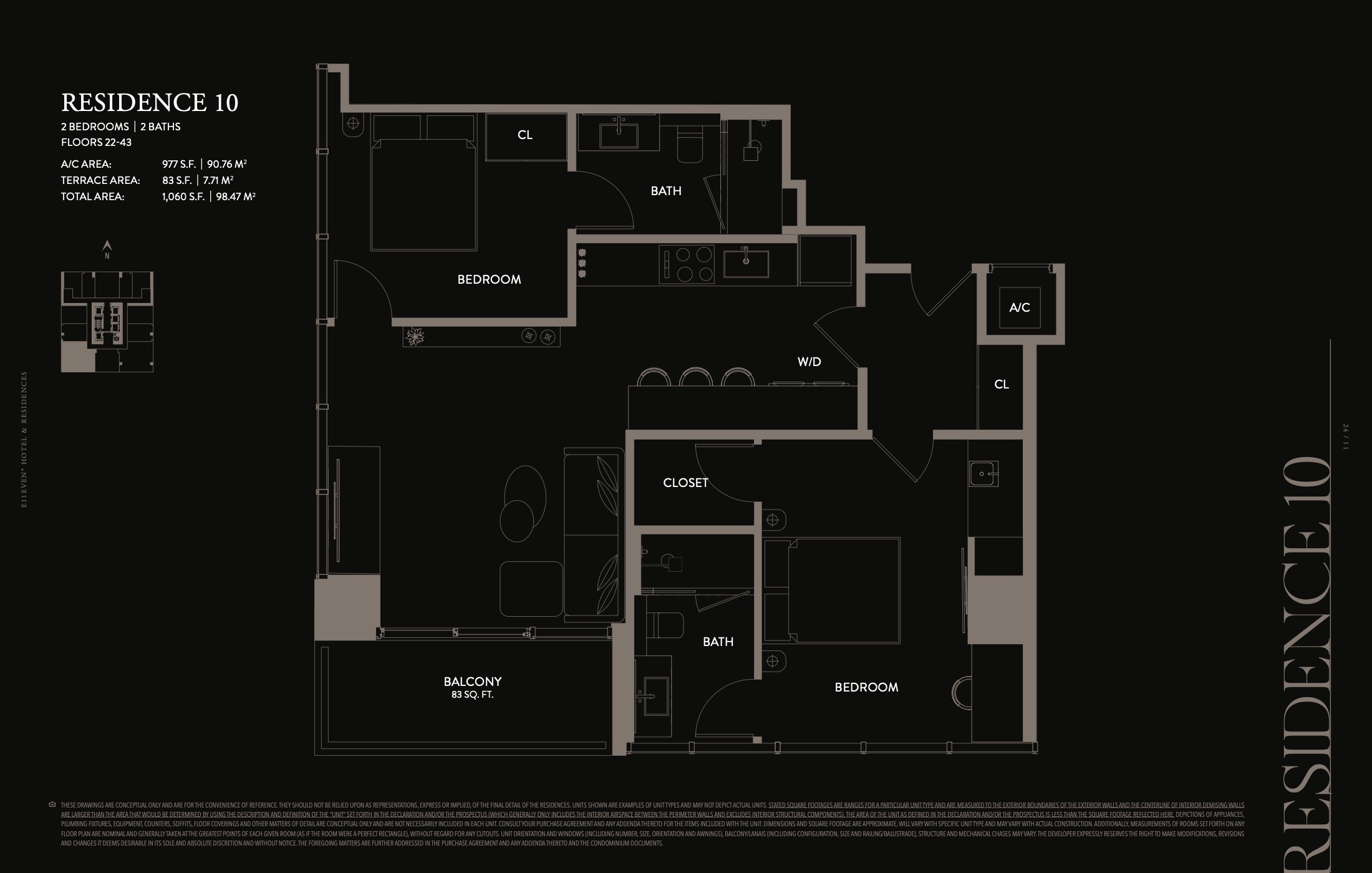 Floor Plan for E11even Residences Miami Floorplans, Residence 10