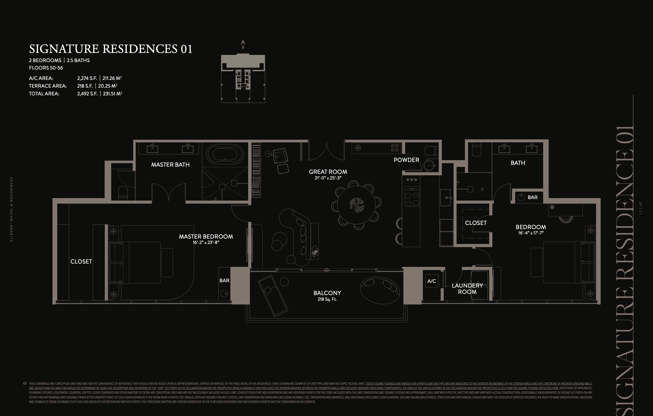 Floor Plan for E11even Residences Miami Floorplans, Signature Residences 01