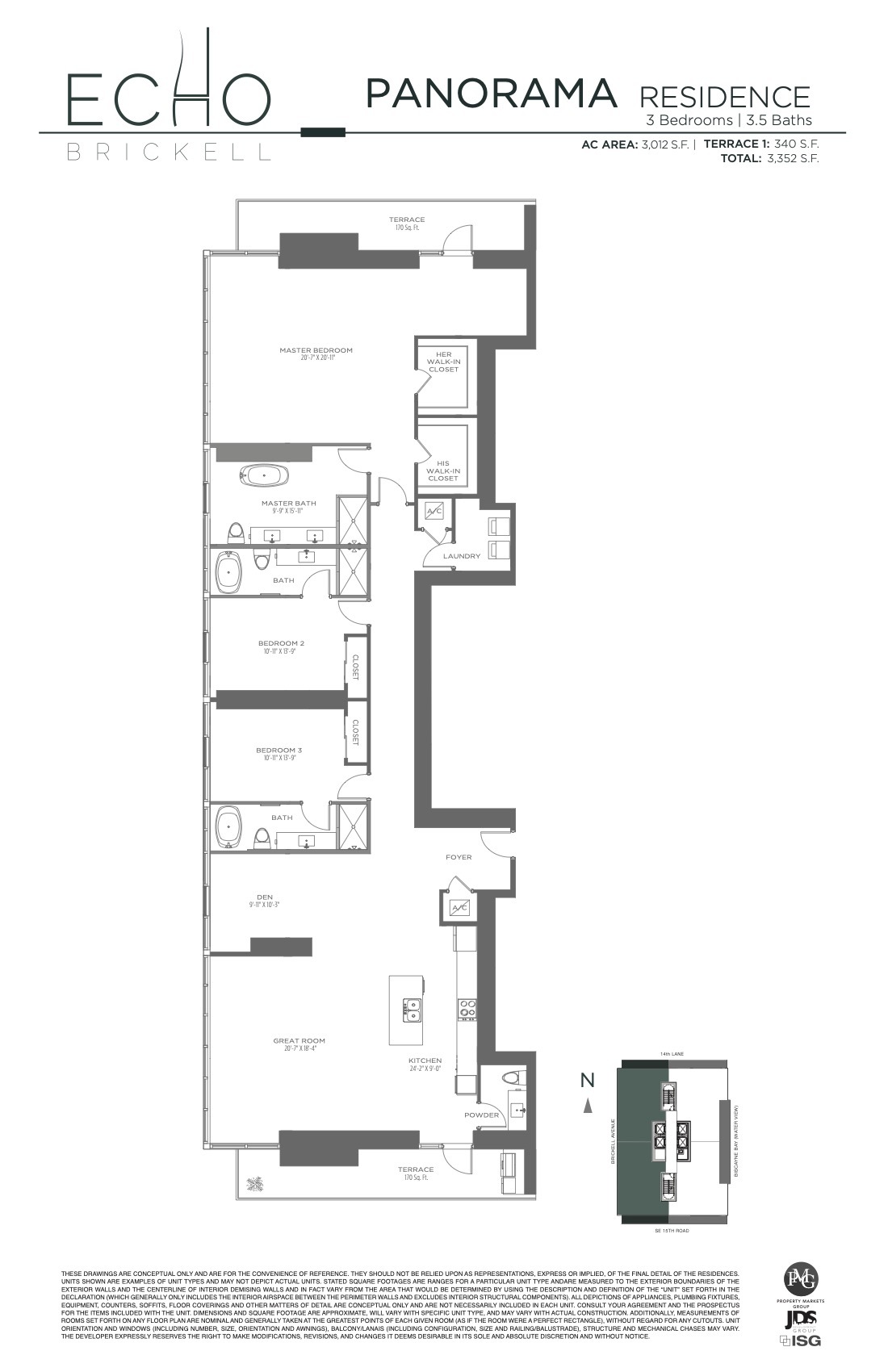 Floor Plan for Echo Brickell Floorplans, Panorama Residence