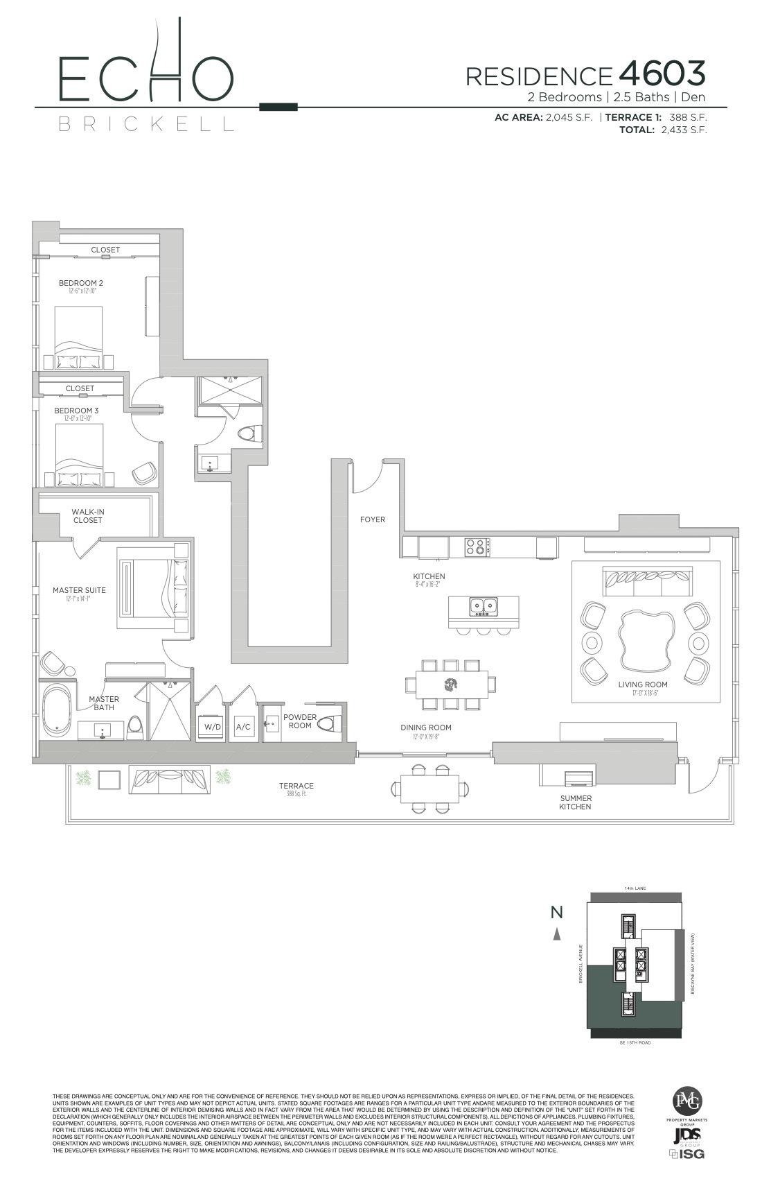 Floor Plan for Echo Brickell Floorplans, Residence 4603