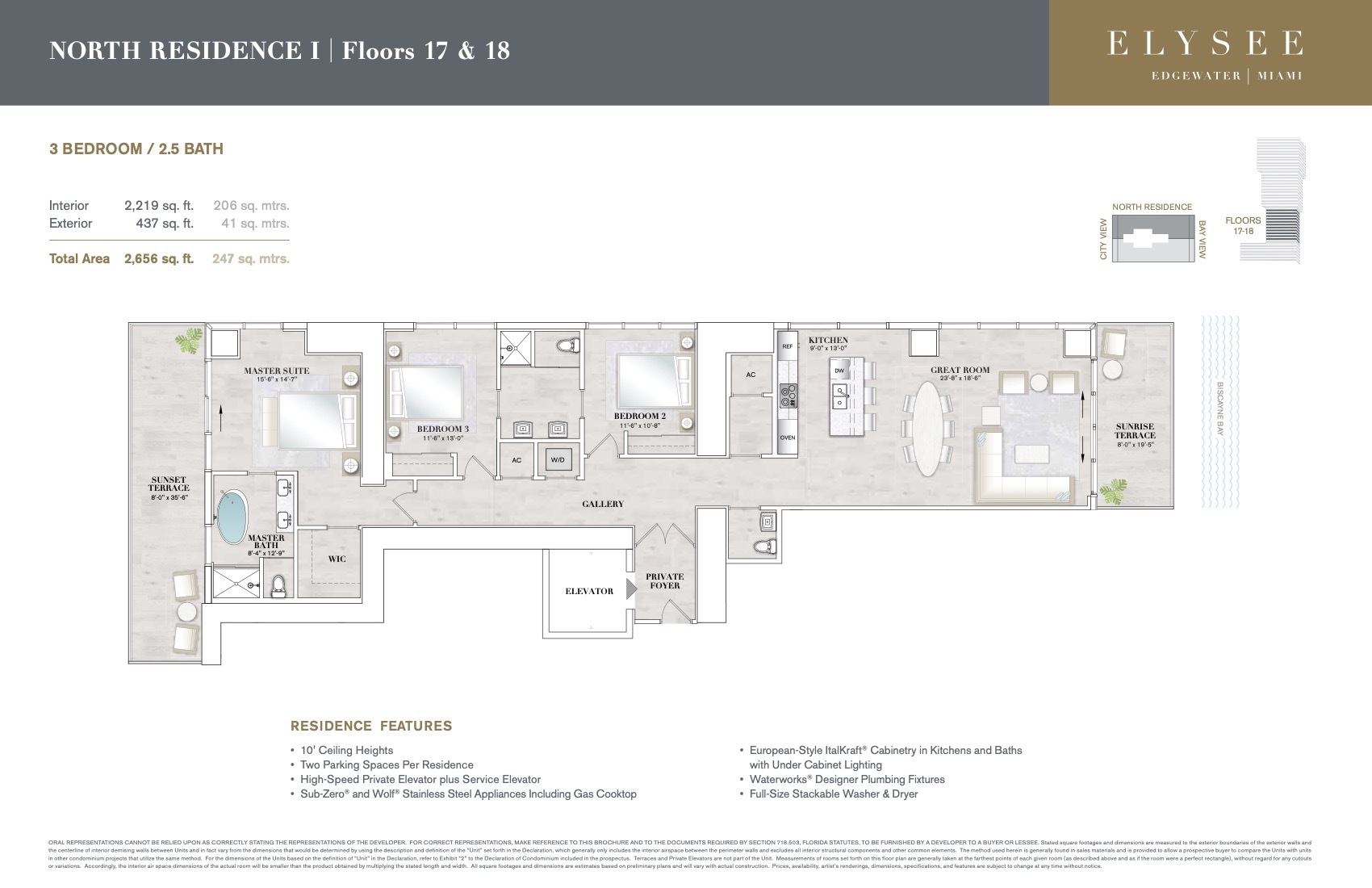 Floor Plan for Elysee Miami Floorplans, North Residence I