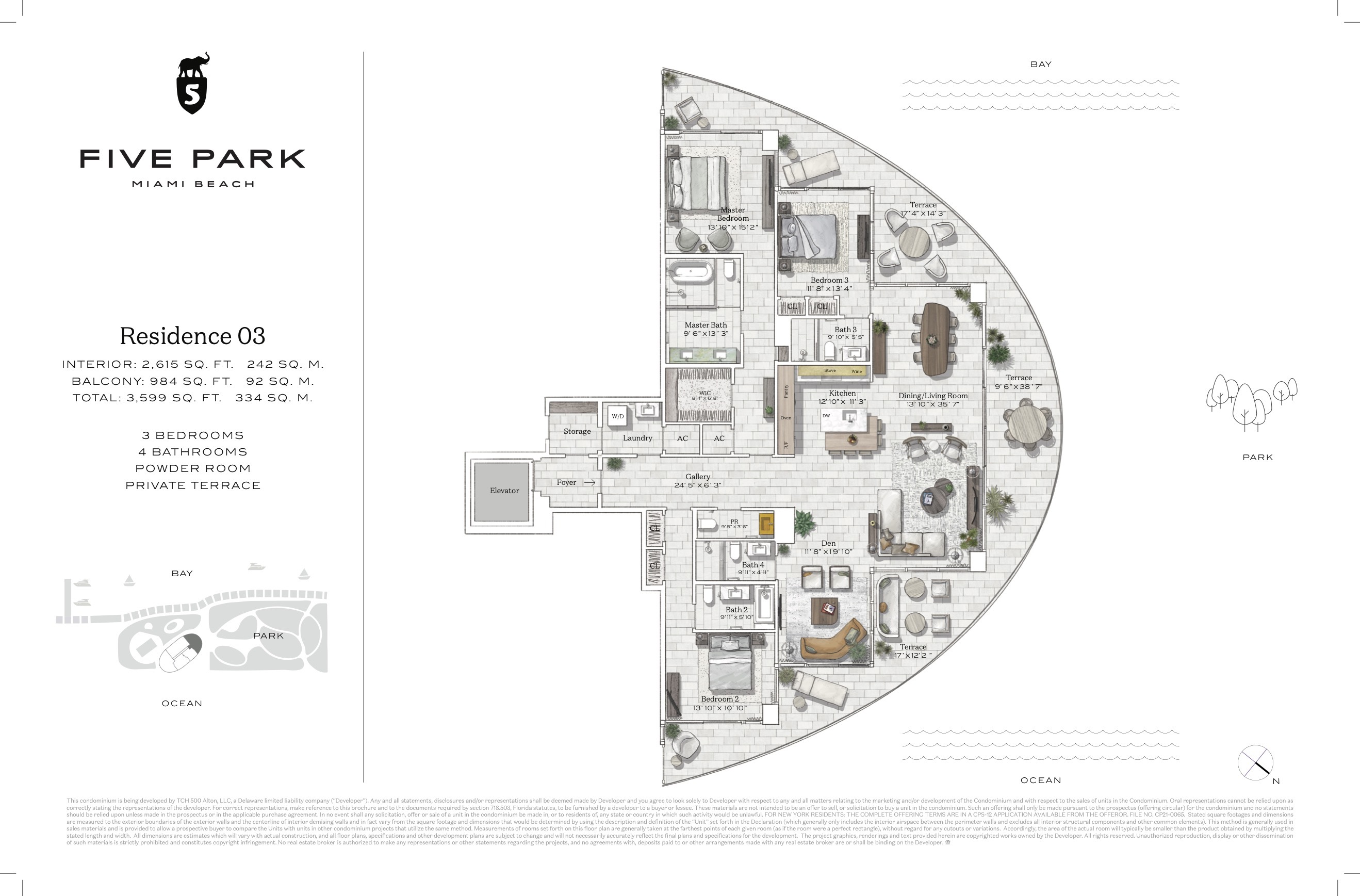 Floor Plan for Five Park Floor Plans, Residence 03