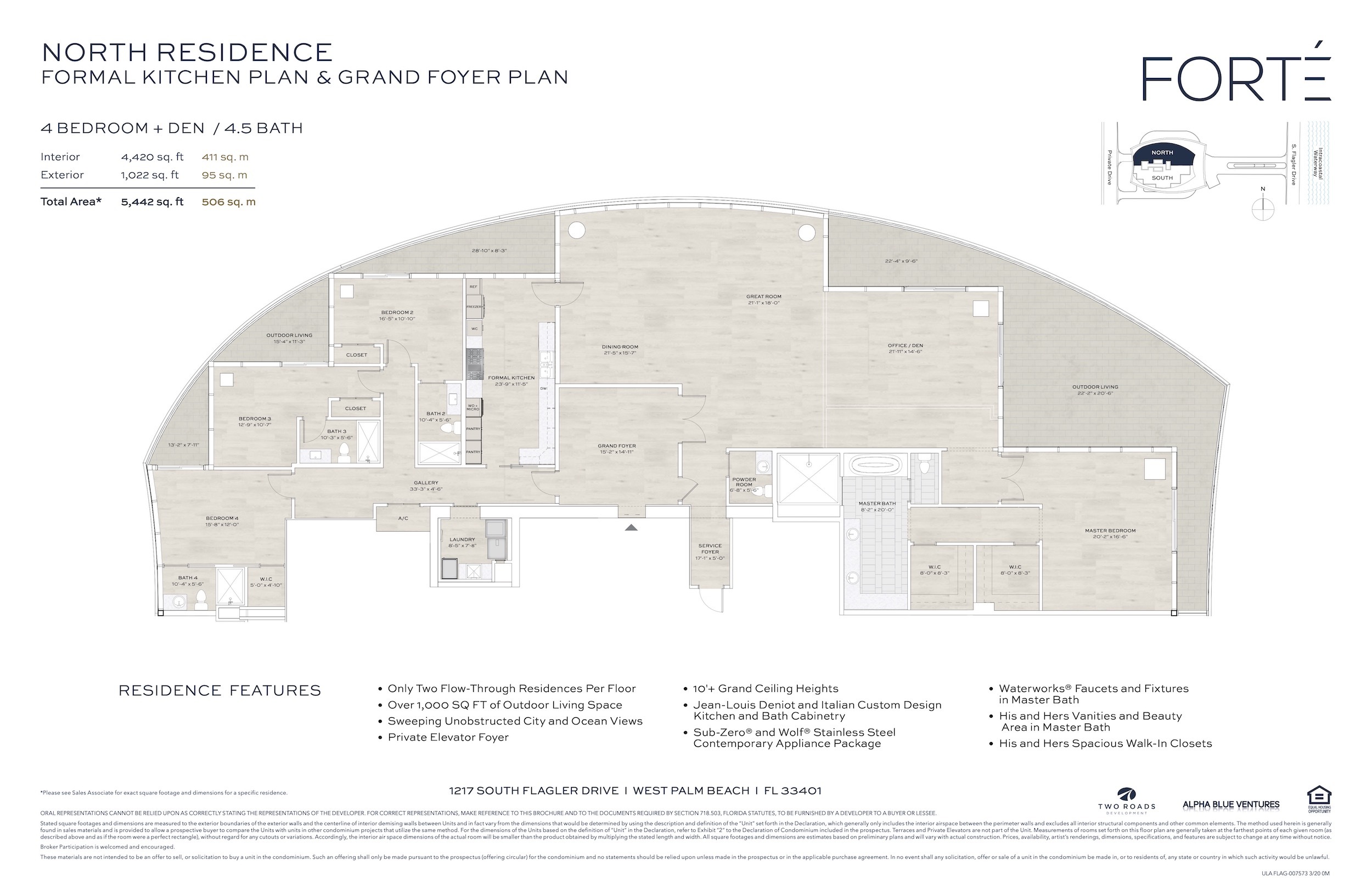 Floor Plan for Forte Floorplans, North - Formal Kitchen & Grand Foyer