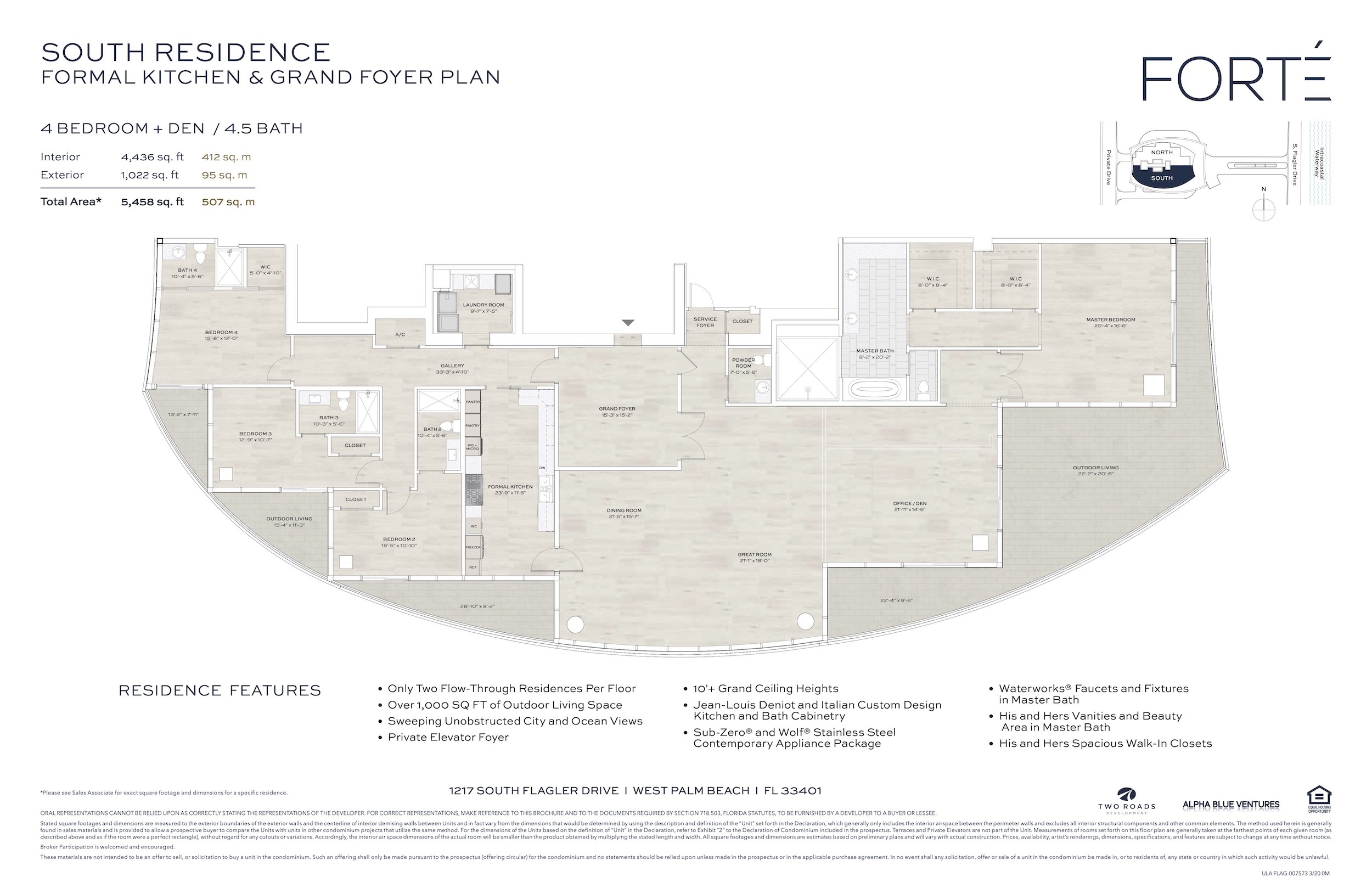 Floor Plan for Forte Floorplans, South - Formal Kitchen & Grand Foyer