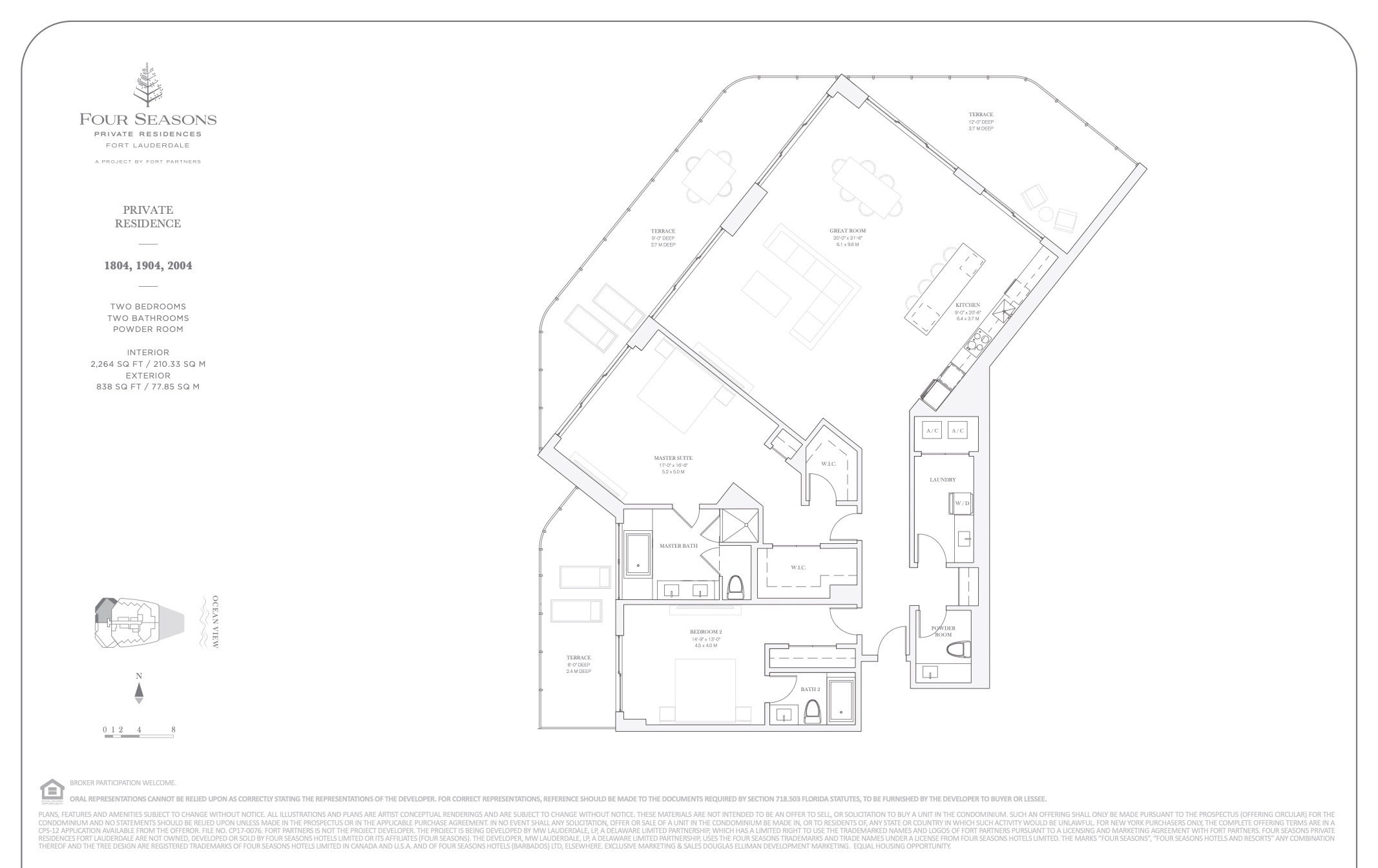 Floor Plan for Four Seasons Fort Lauderdale Floorplans, Unit 1804
