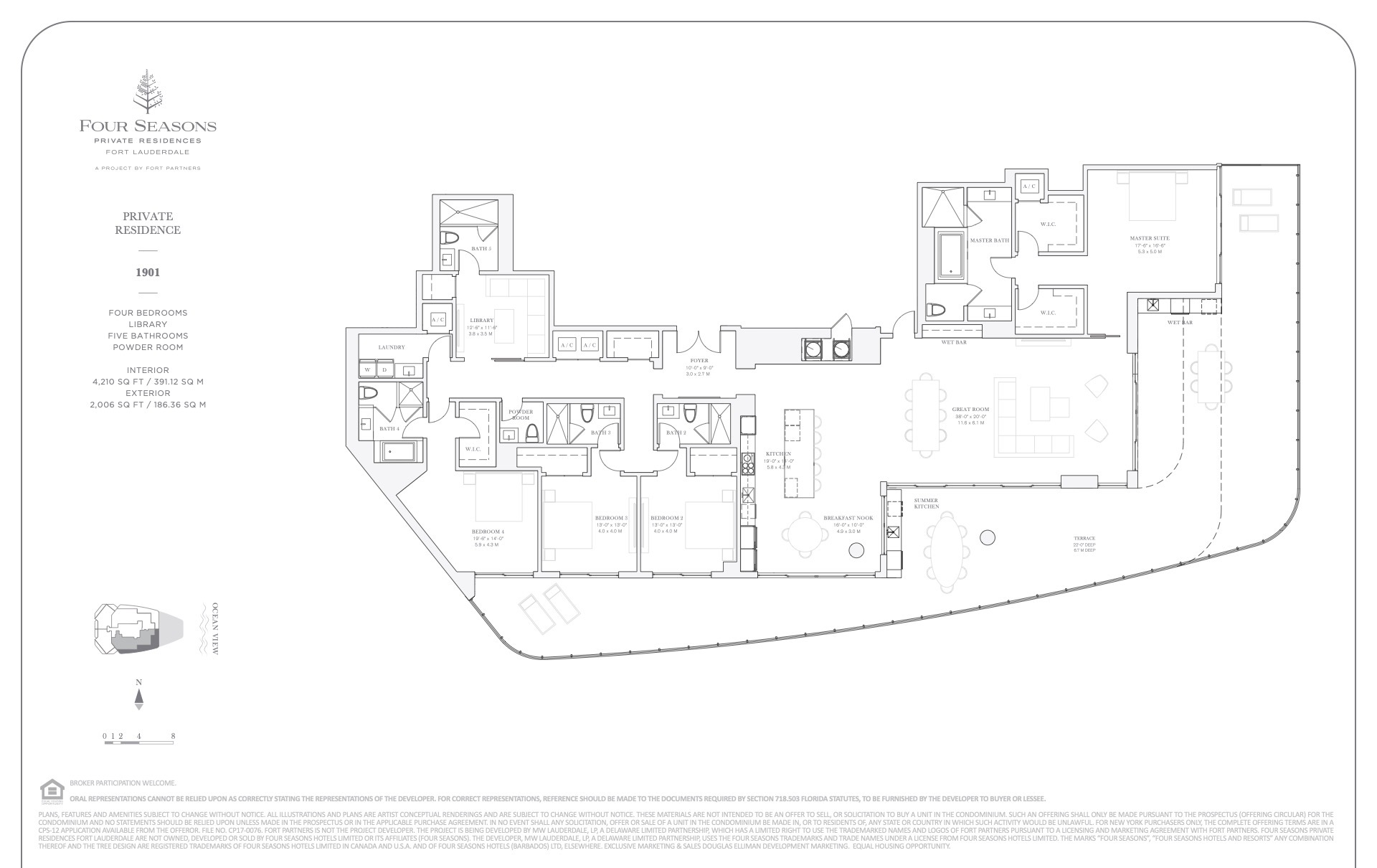 Floor Plan for Four Seasons Fort Lauderdale Floorplans, Unit 1901