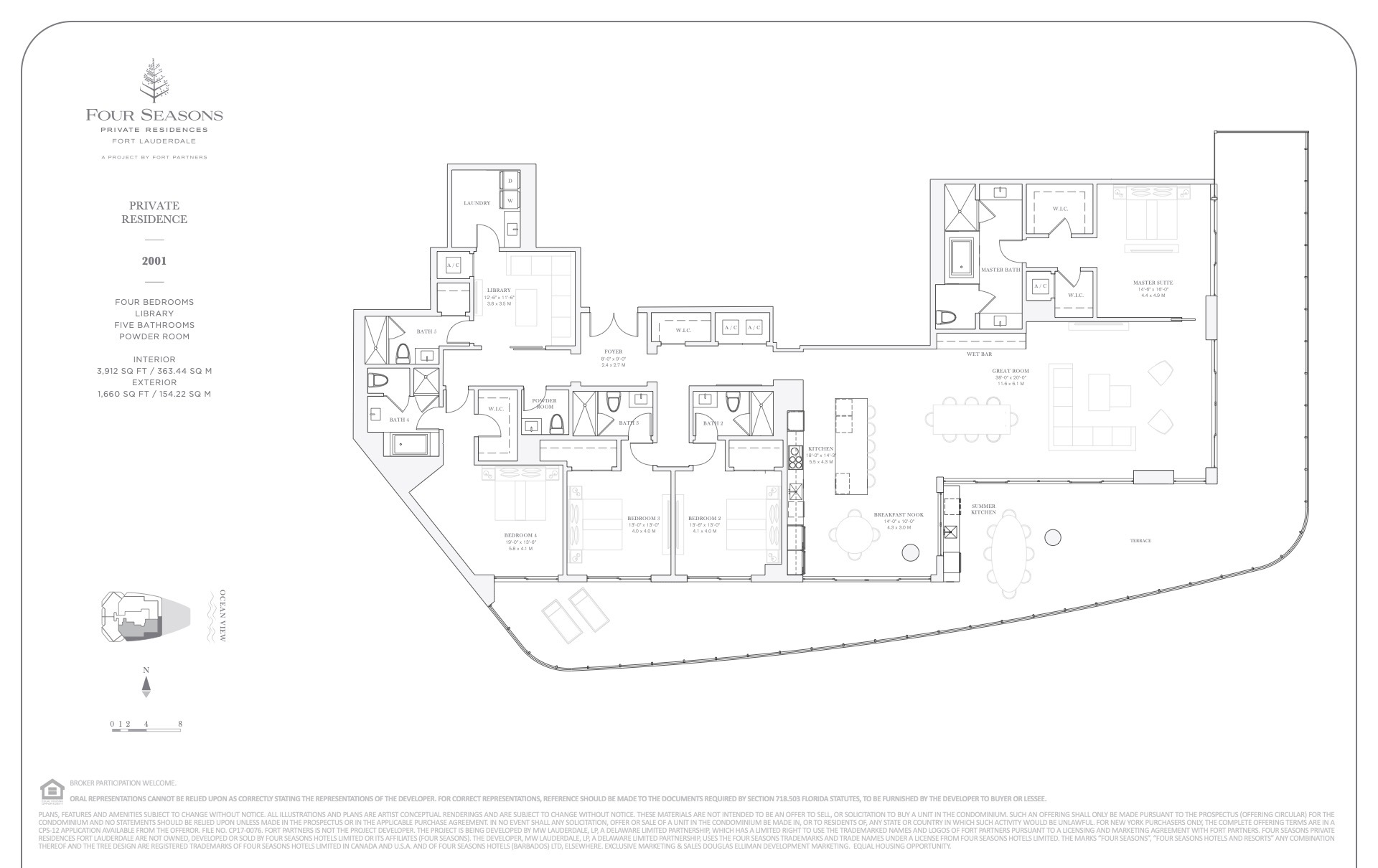 Floor Plan for Four Seasons Fort Lauderdale Floorplans, Unit 2001