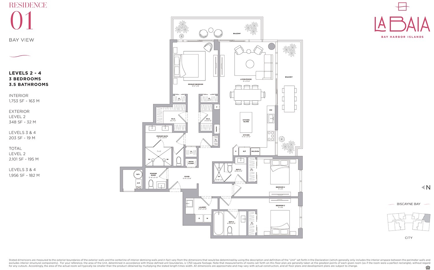 Floor Plan for La Baia Floorplans, Residence 01