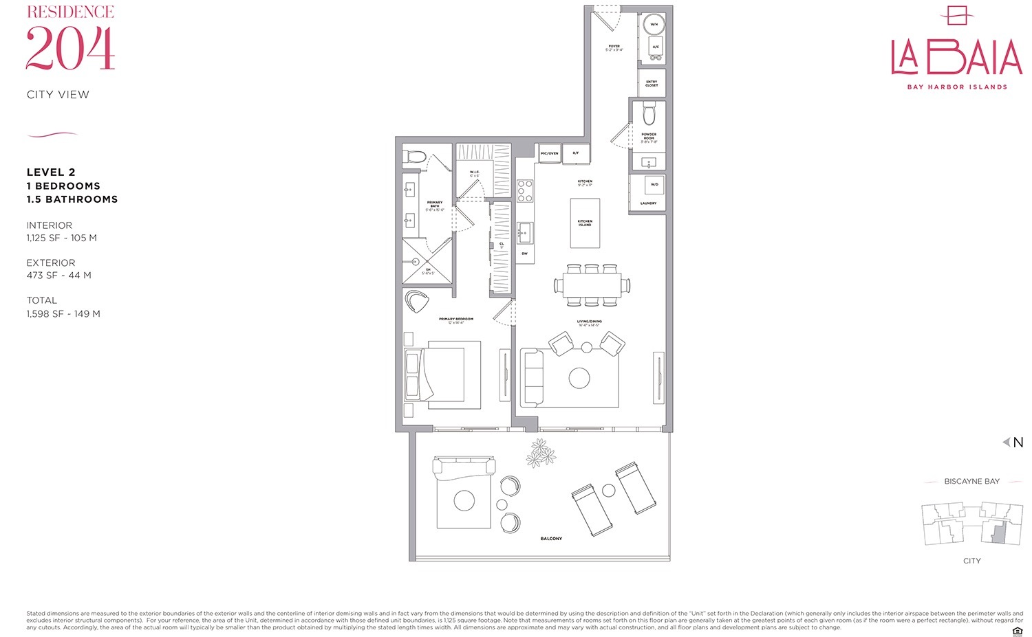 Floor Plan for La Baia Floorplans, Residence 204