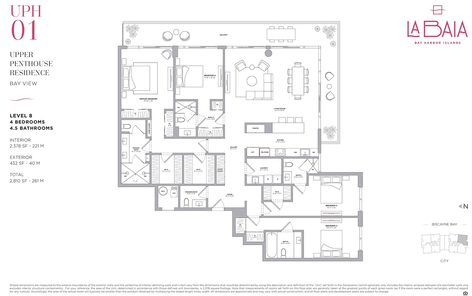 Floor Plan for La Baia Floorplans, UPH 01