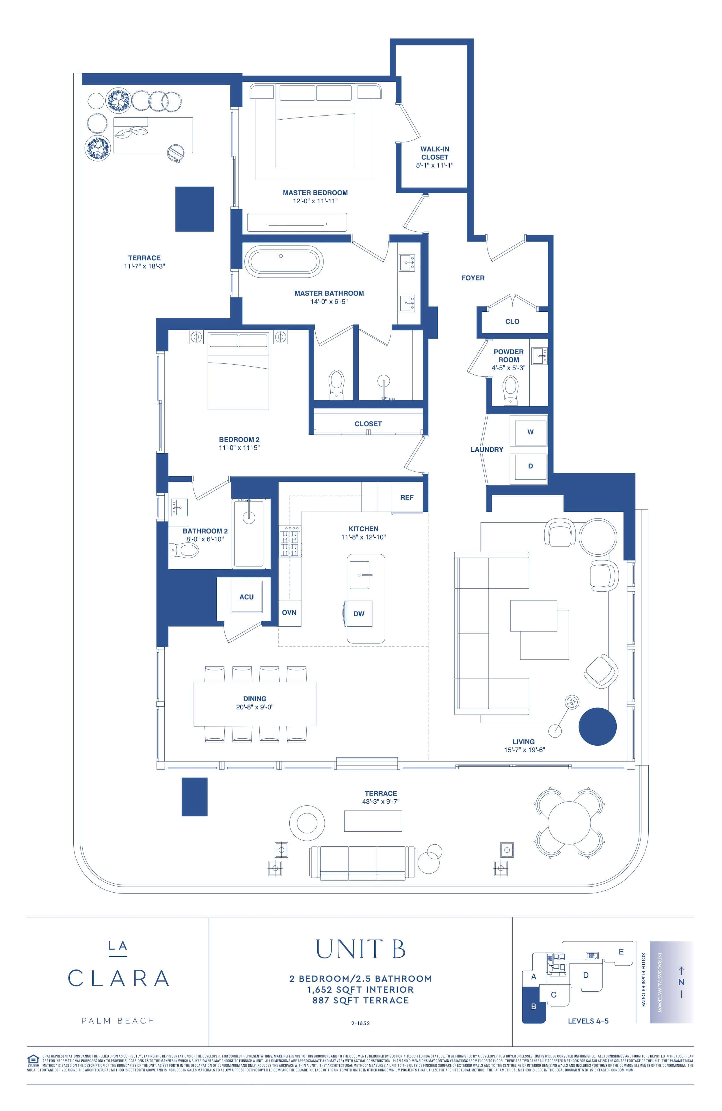 Floor Plan for La Clara Floorplans, Unit B