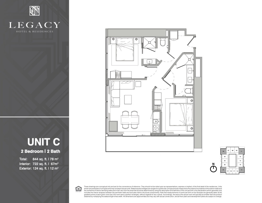 Floor Plan for Legacy Downtown Miami Floorplans, Unit C