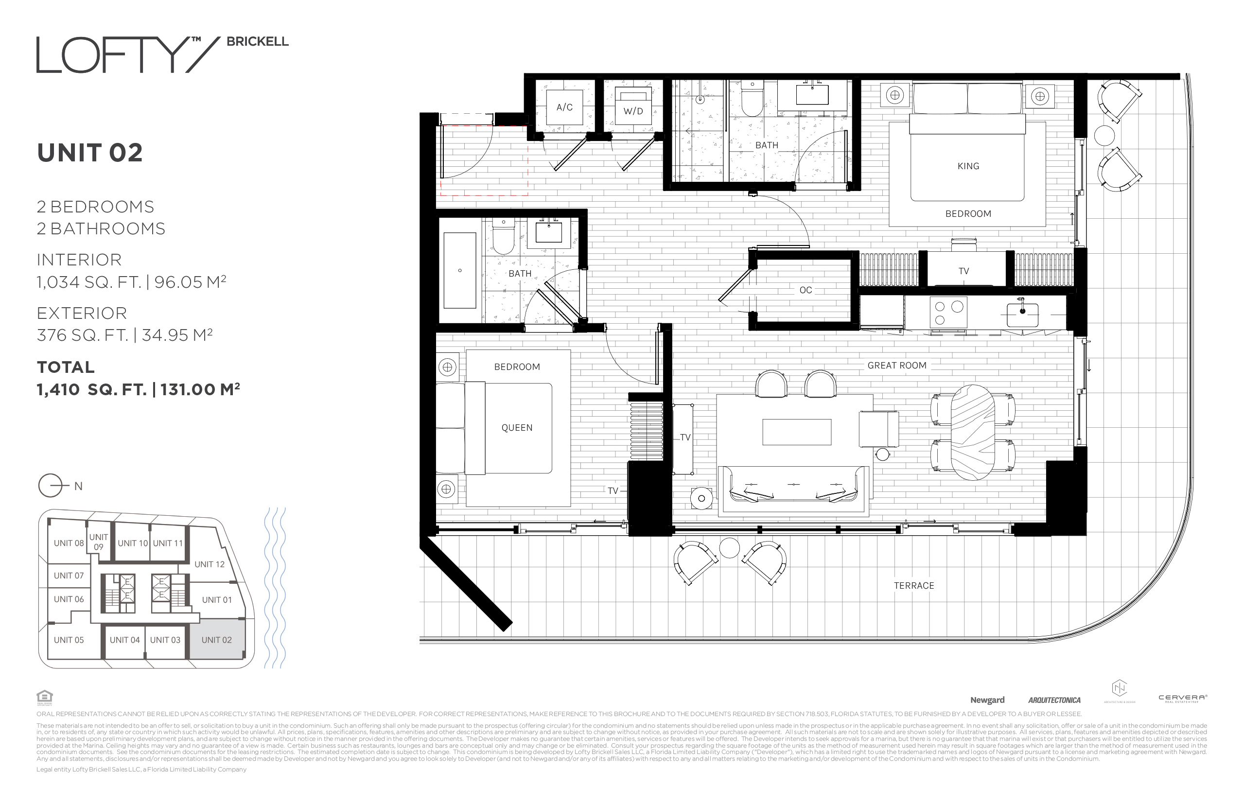 Floor Plan for Lofty Brickell Floorplans, Unit 02