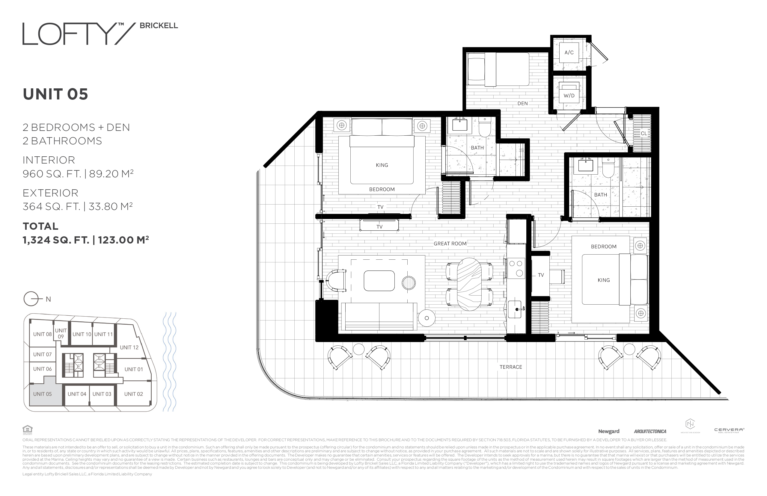 Floor Plan for Lofty Brickell Floorplans, Unit 05