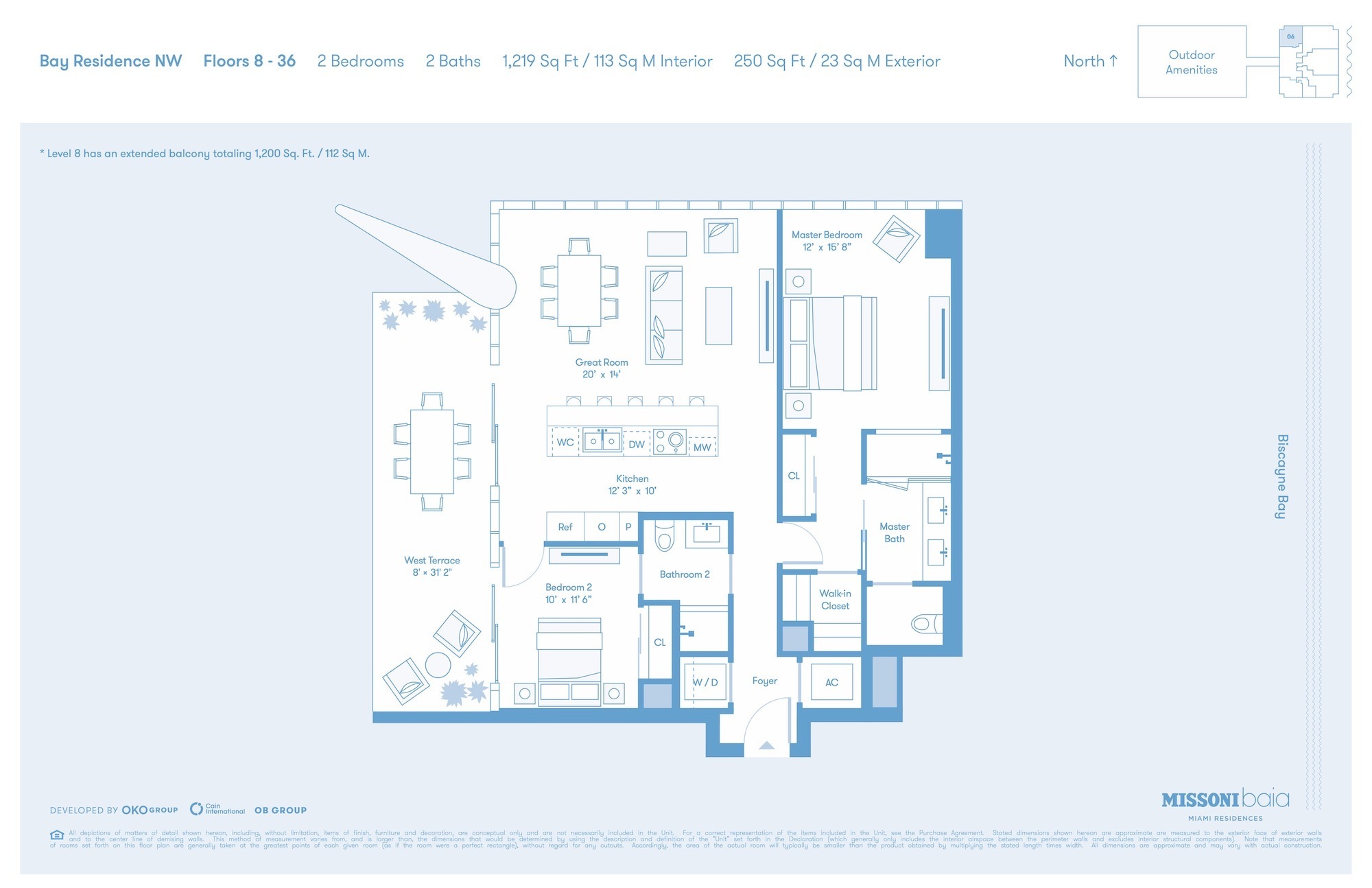 Floor Plan for Missoni Baia Floorplans, Bay Residence NW