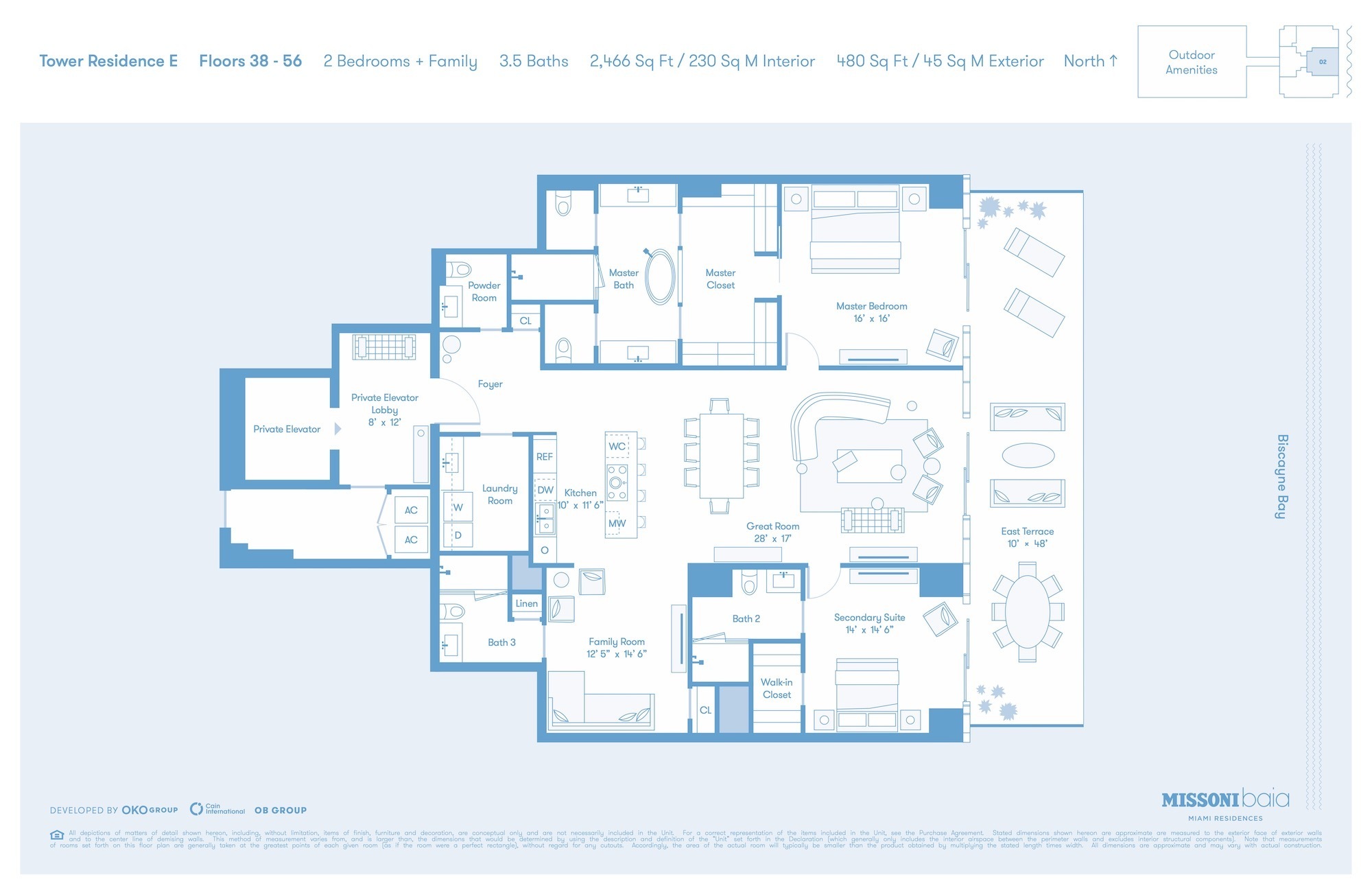 Floor Plan for Missoni Baia Floorplans, Tower Residence E